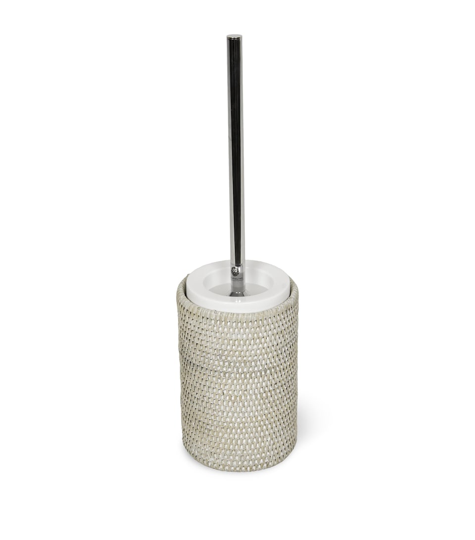 Decor Walther Rattan-Porcelain Toilet Brush Holder Set (47cm) Rattan Light