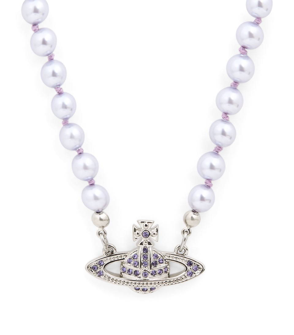 Faux Pearl Mini Bas Relief Necklace
