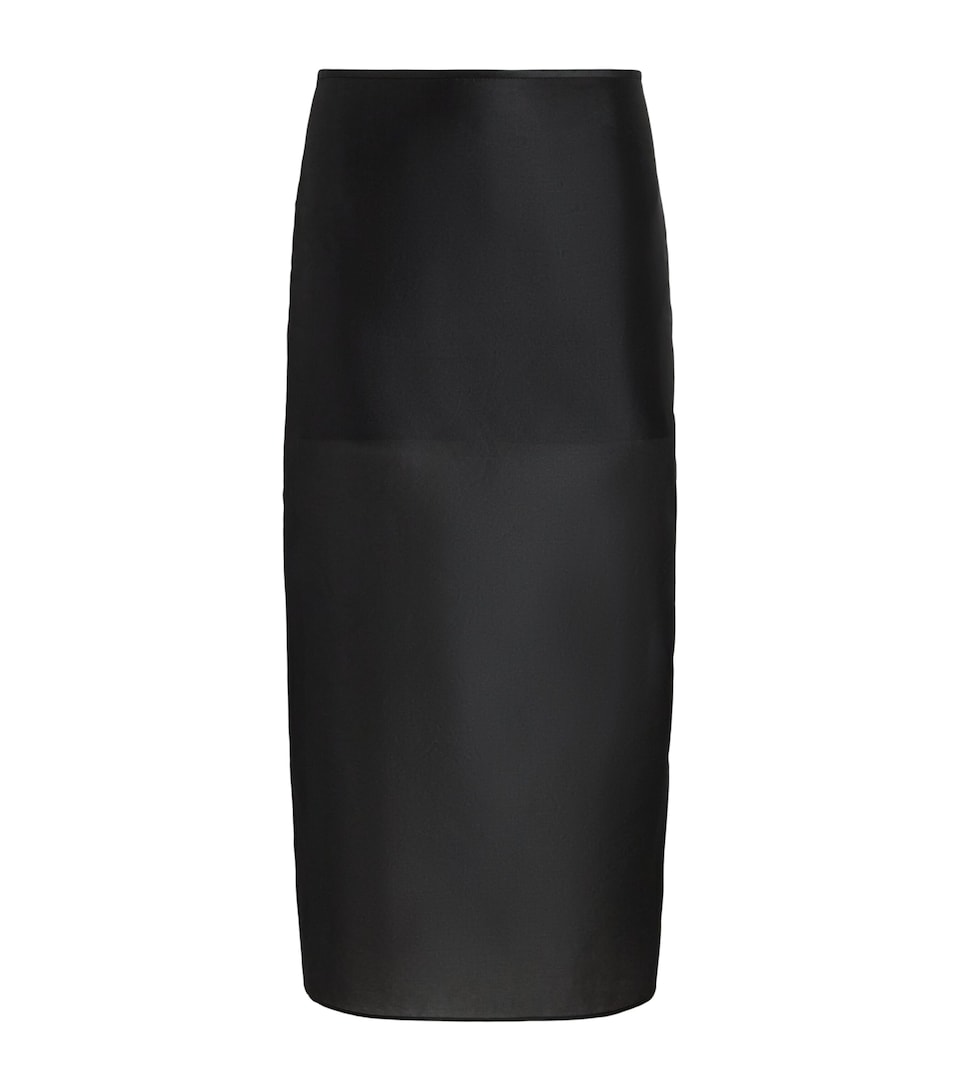 Almada Label Womens Silk-Blend Kiana Midi Skirt Black