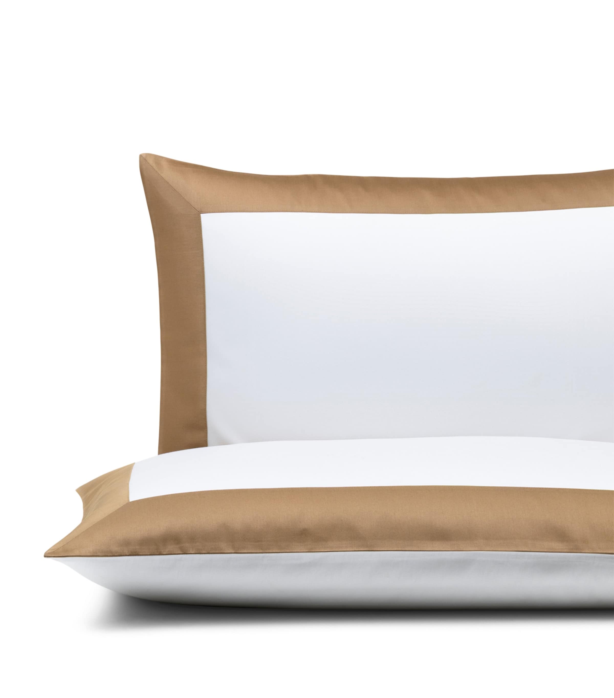 Frette Cotton Bold Pillowcase (51cm x 71cm) Milk/tan