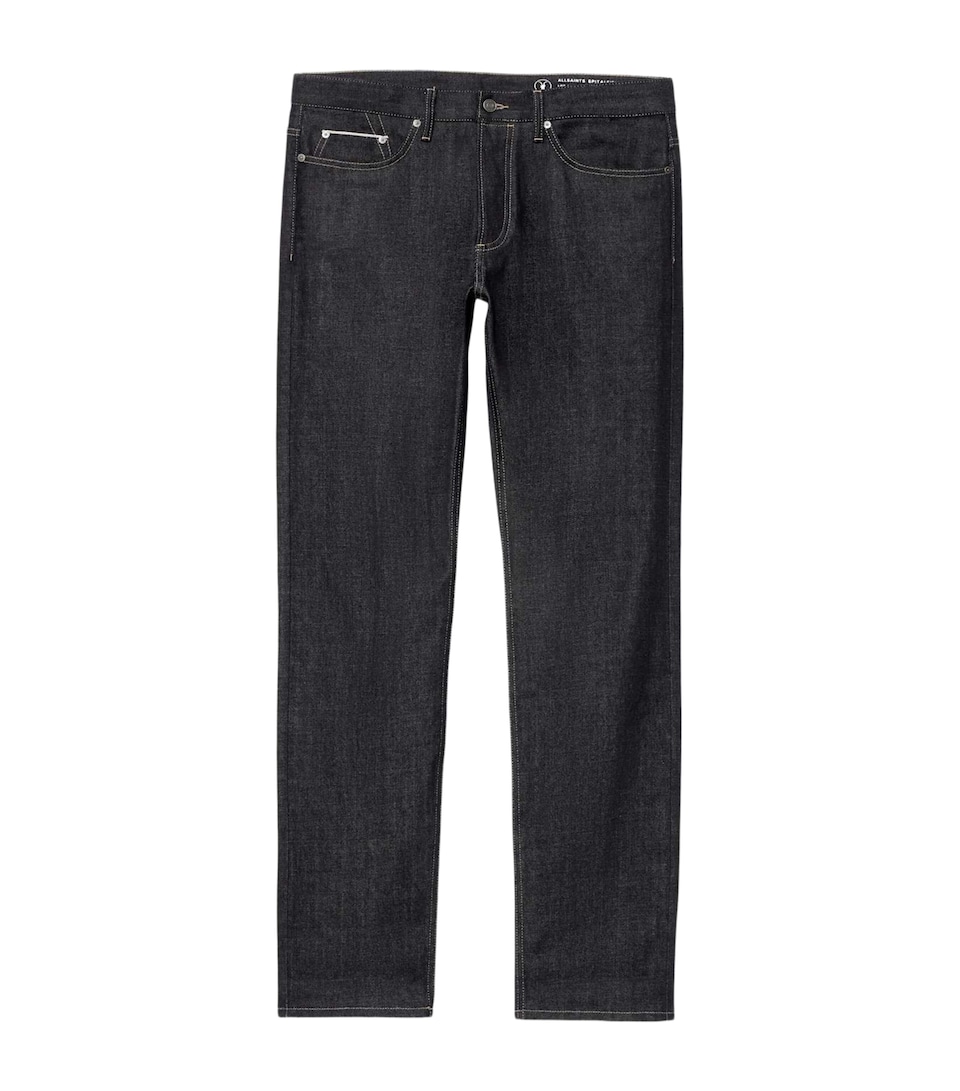 AllSaints Mens Slim Straight Jeans Indigo Selvedge