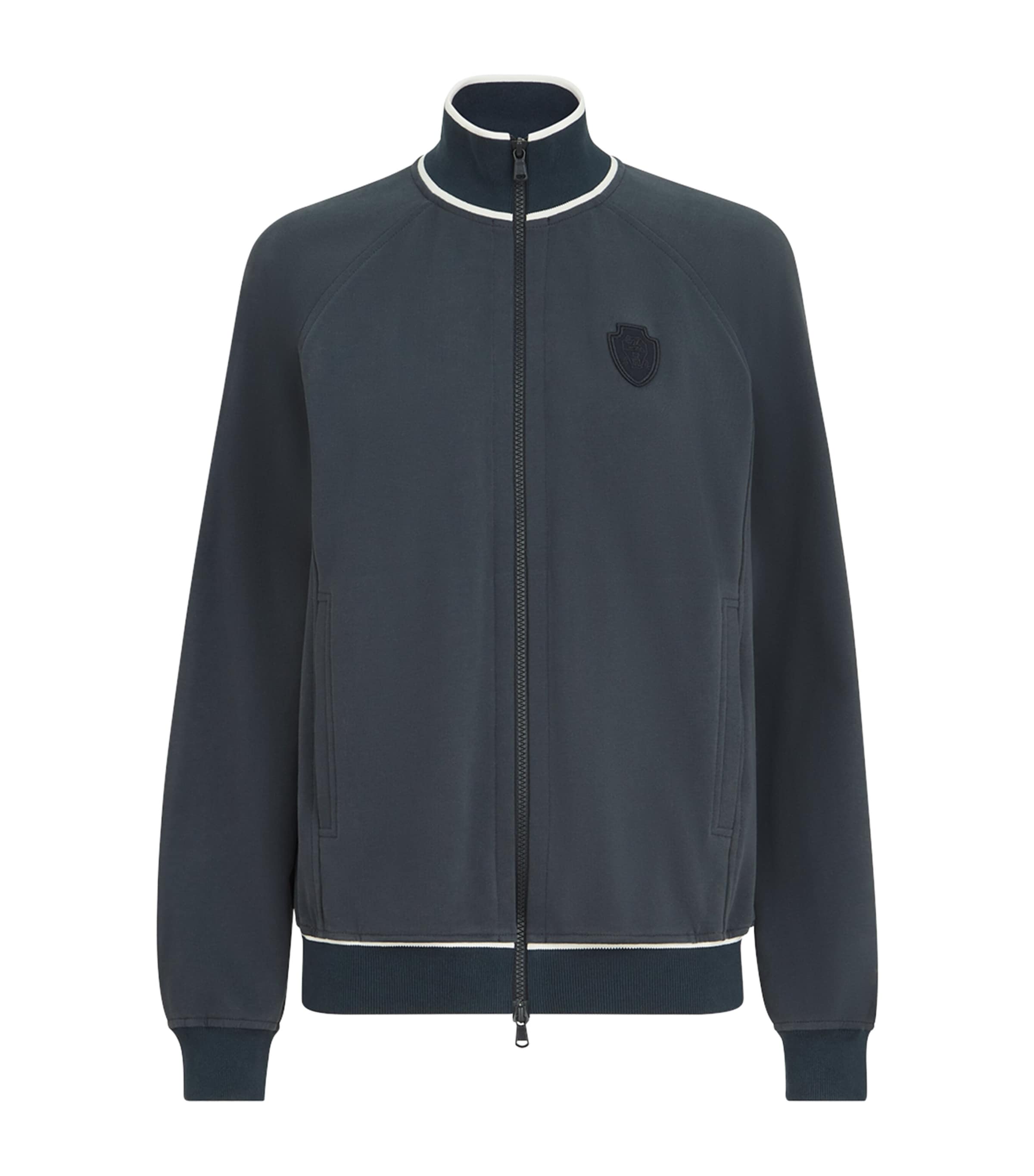 Brunello Cucinelli Womens French Terry Travelwear Track Jacket Blu