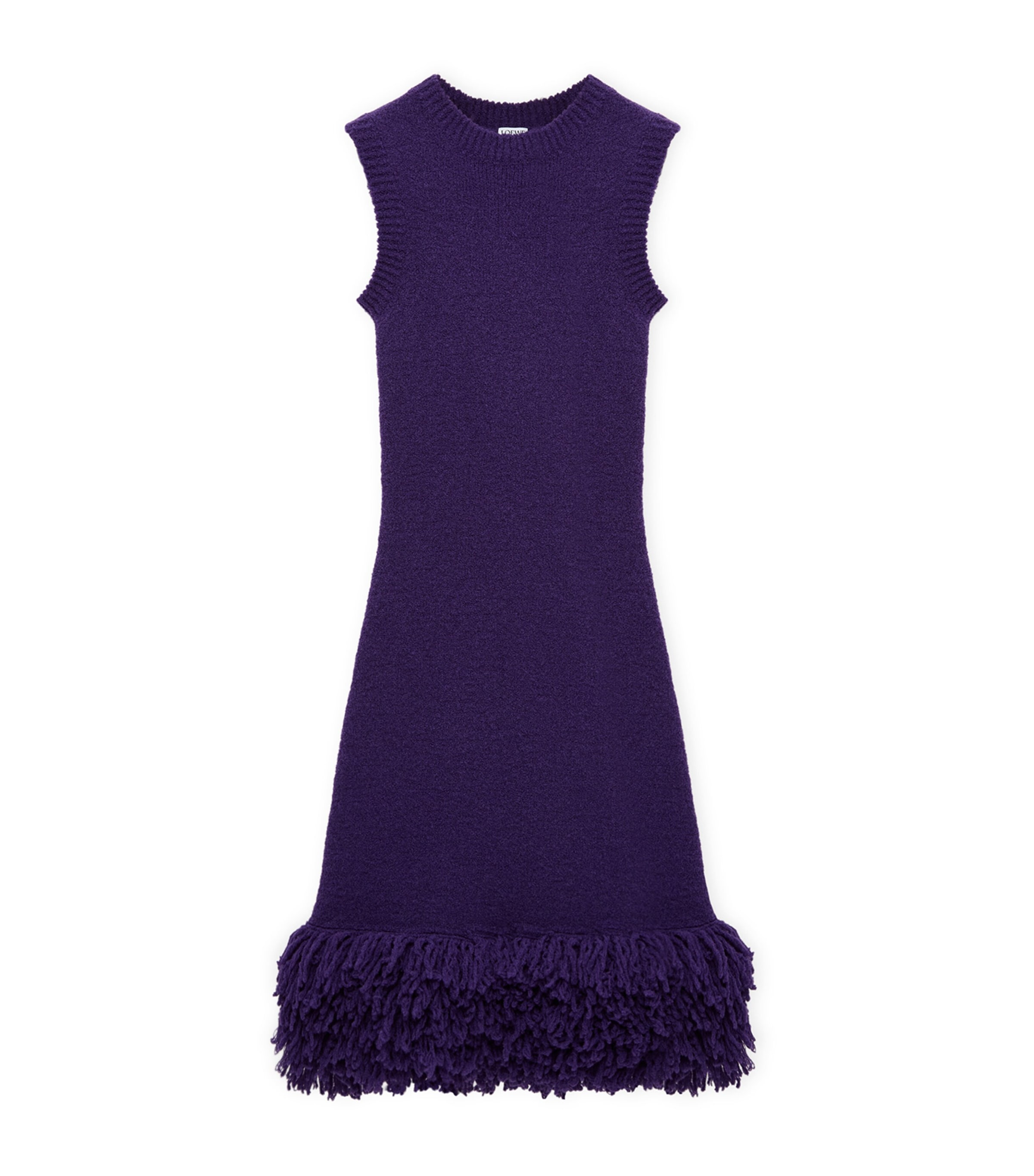 LOEWE Womens Wool-Blend Mini Dress Purple