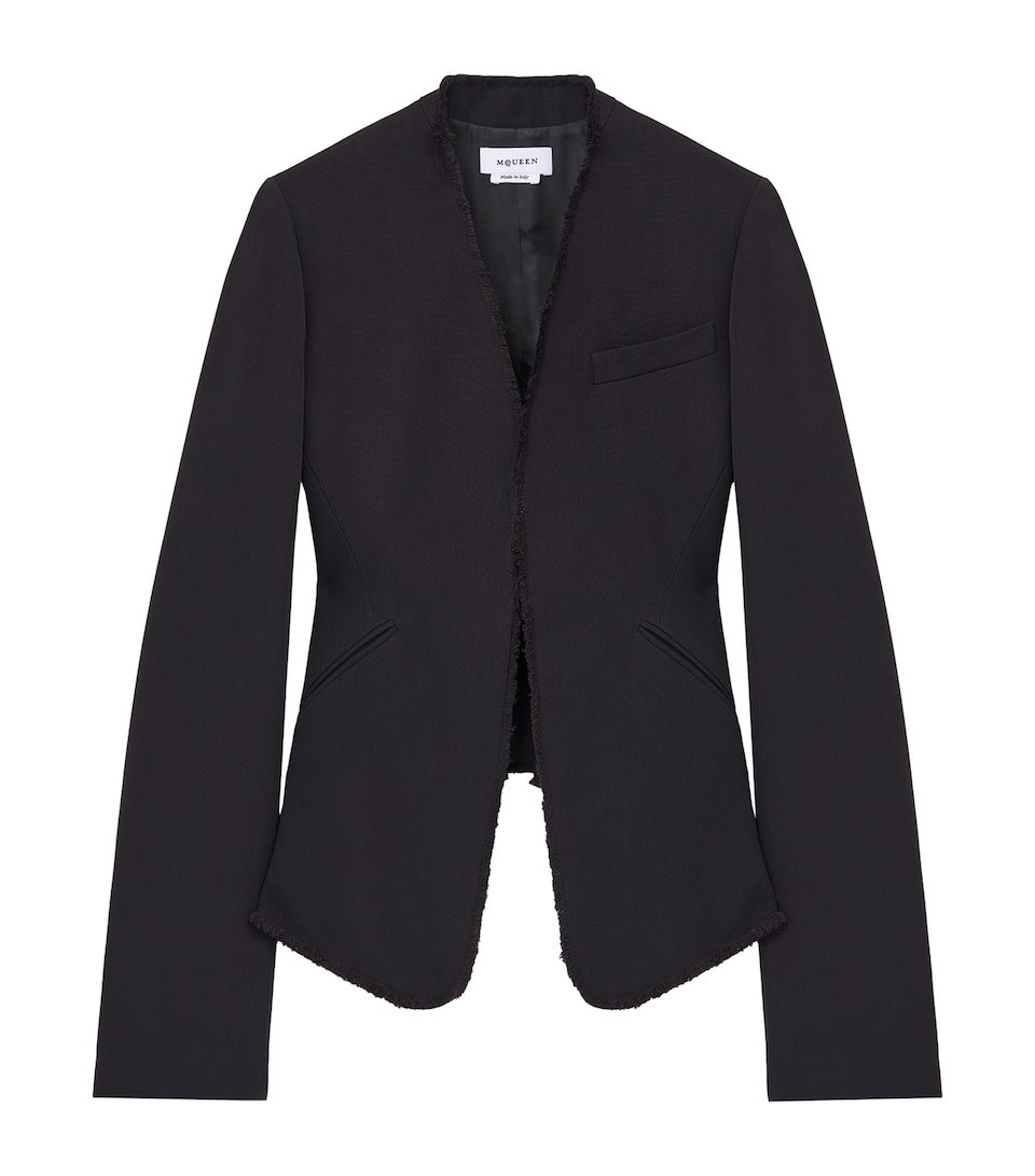 Wool Raw-Edge Tailored Jacket