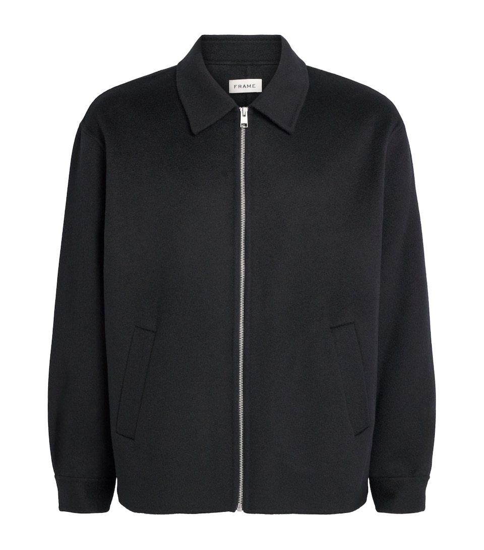 FRAME Mens Double-Face Wool Bomber Jacket Blk Black