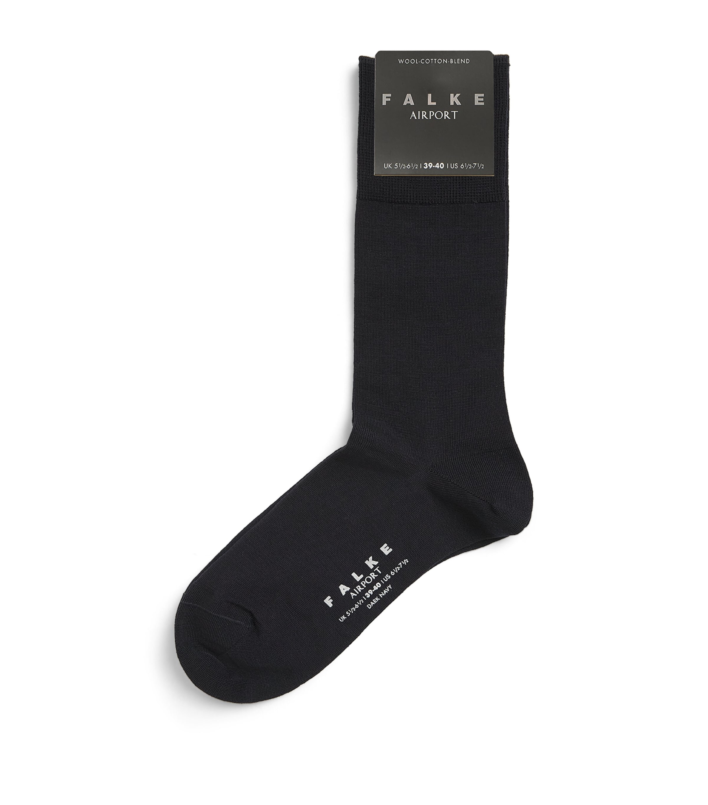 Falke Mens Virgin Wool-Blend Airport Socks Navy
