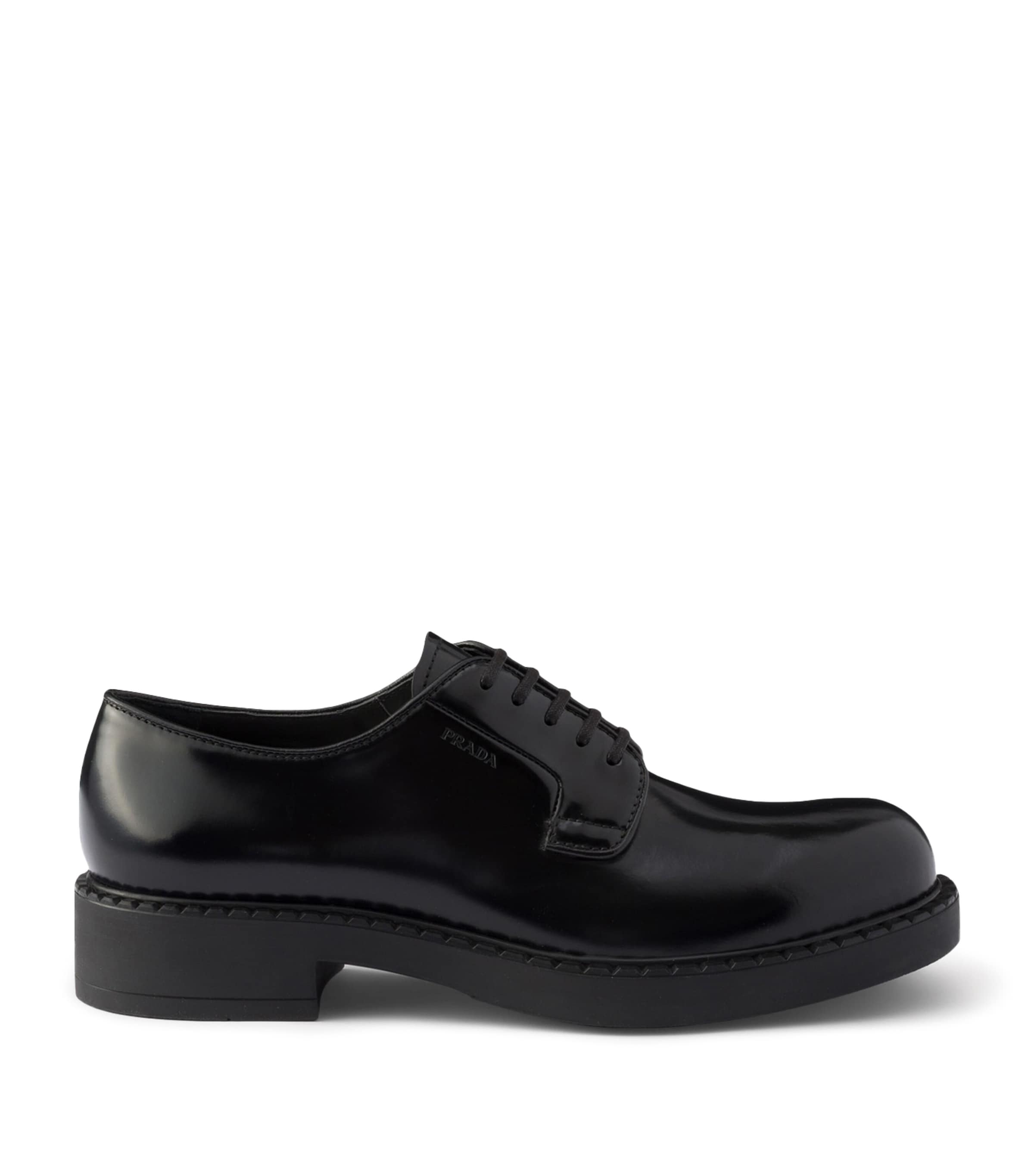 Prada Patent Leather Derby Shoes Black