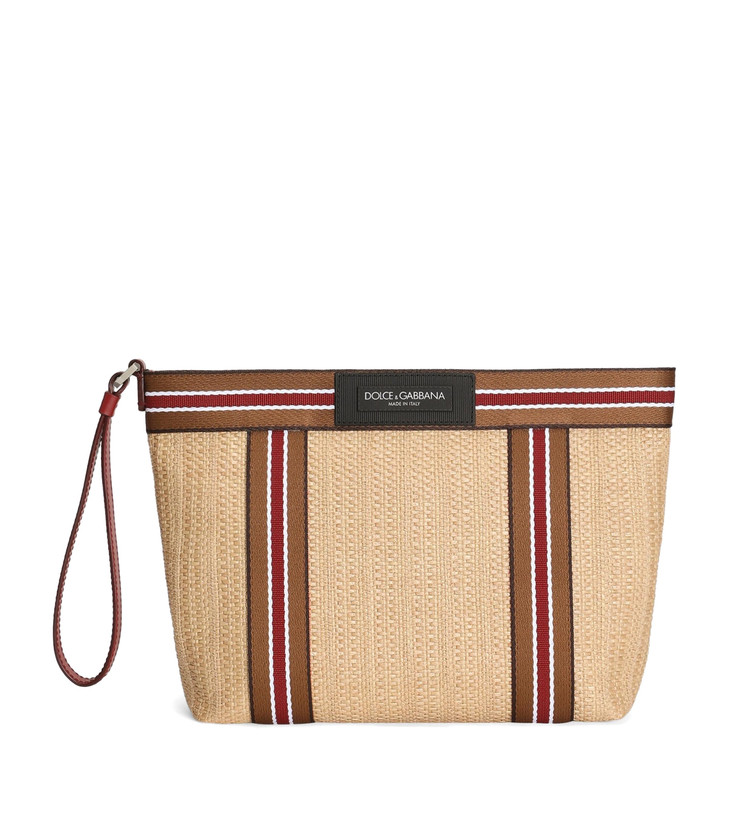 Dolce&Gabbana Raffia-Effect Wash Bag Multicolour