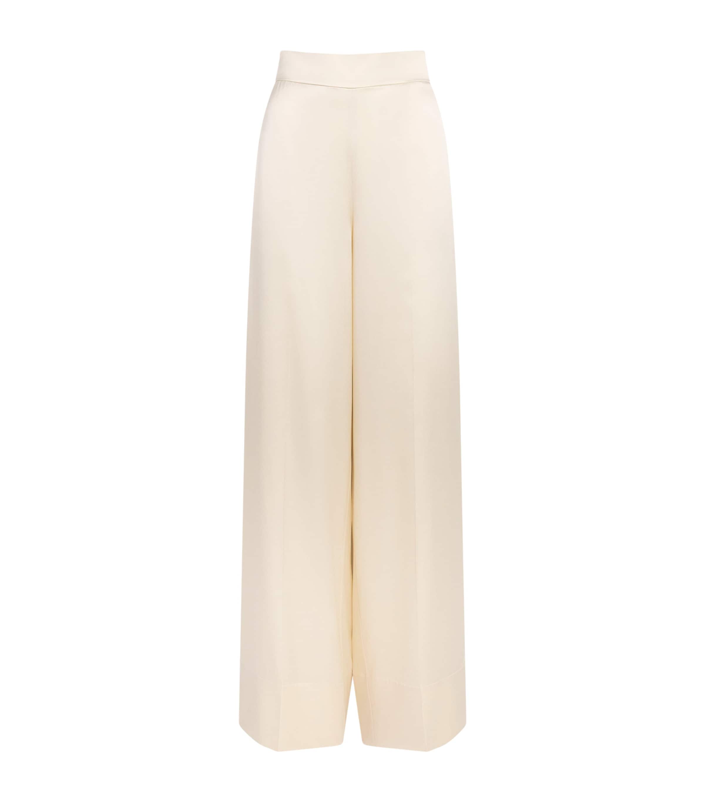 Joseph Womens Silk Satin Dijon Trousers Sandstone