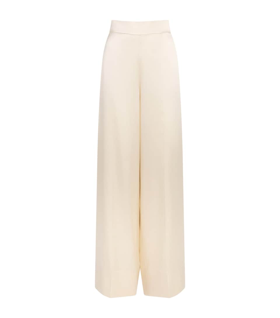 Joseph Womens Silk Satin Dijon Trousers Sandstone