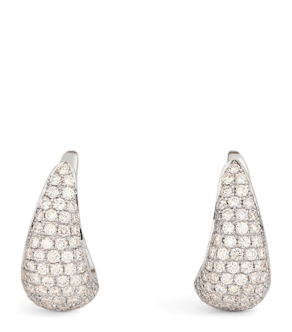 Small White Gold and Diamond Claw Earrings