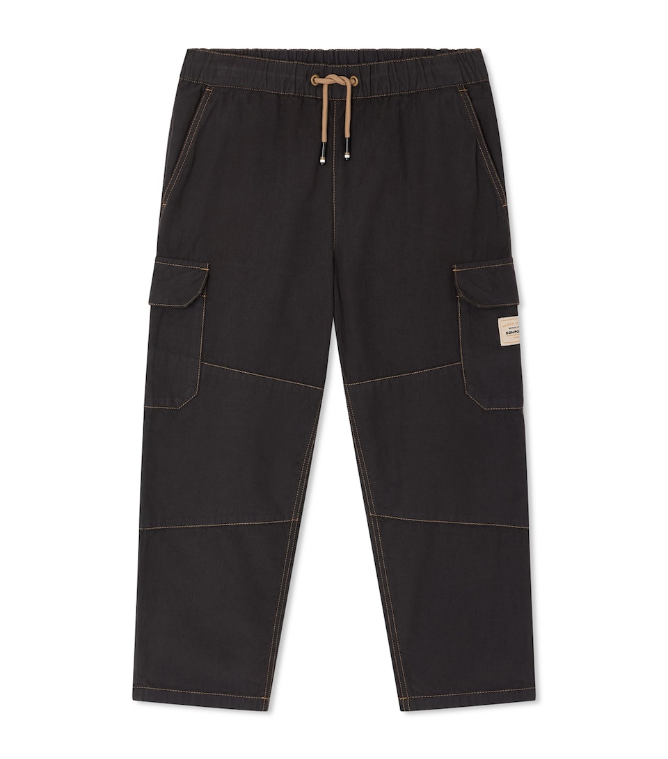 Bonpoint Drawstring Cargo Trousers (10-14 Years) Faux Noir