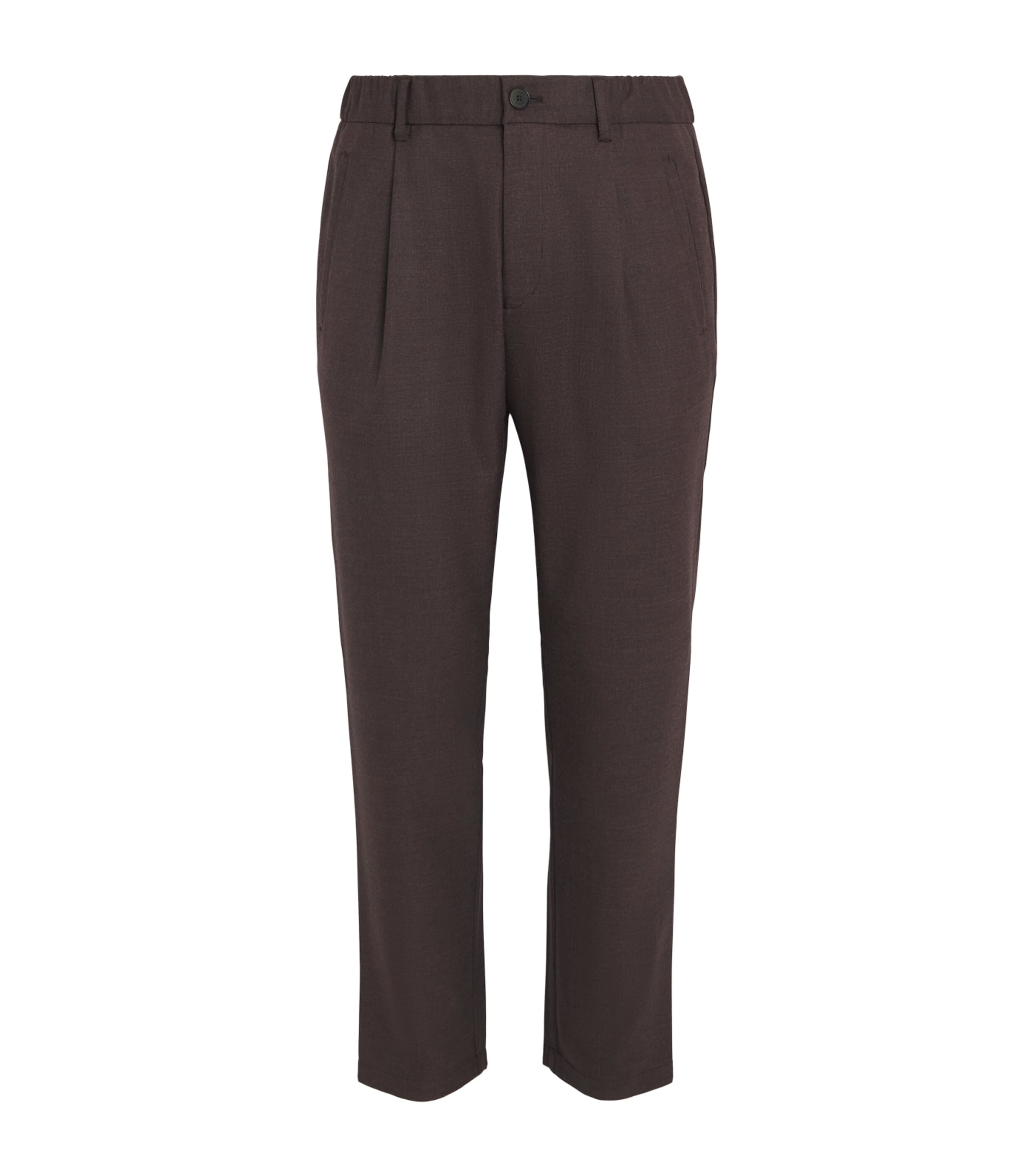 Herno Mens Elasticated Tailored Trousers Marrone Scuro