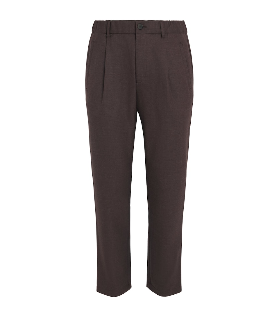 Herno Mens Elasticated Tailored Trousers Marrone Scuro