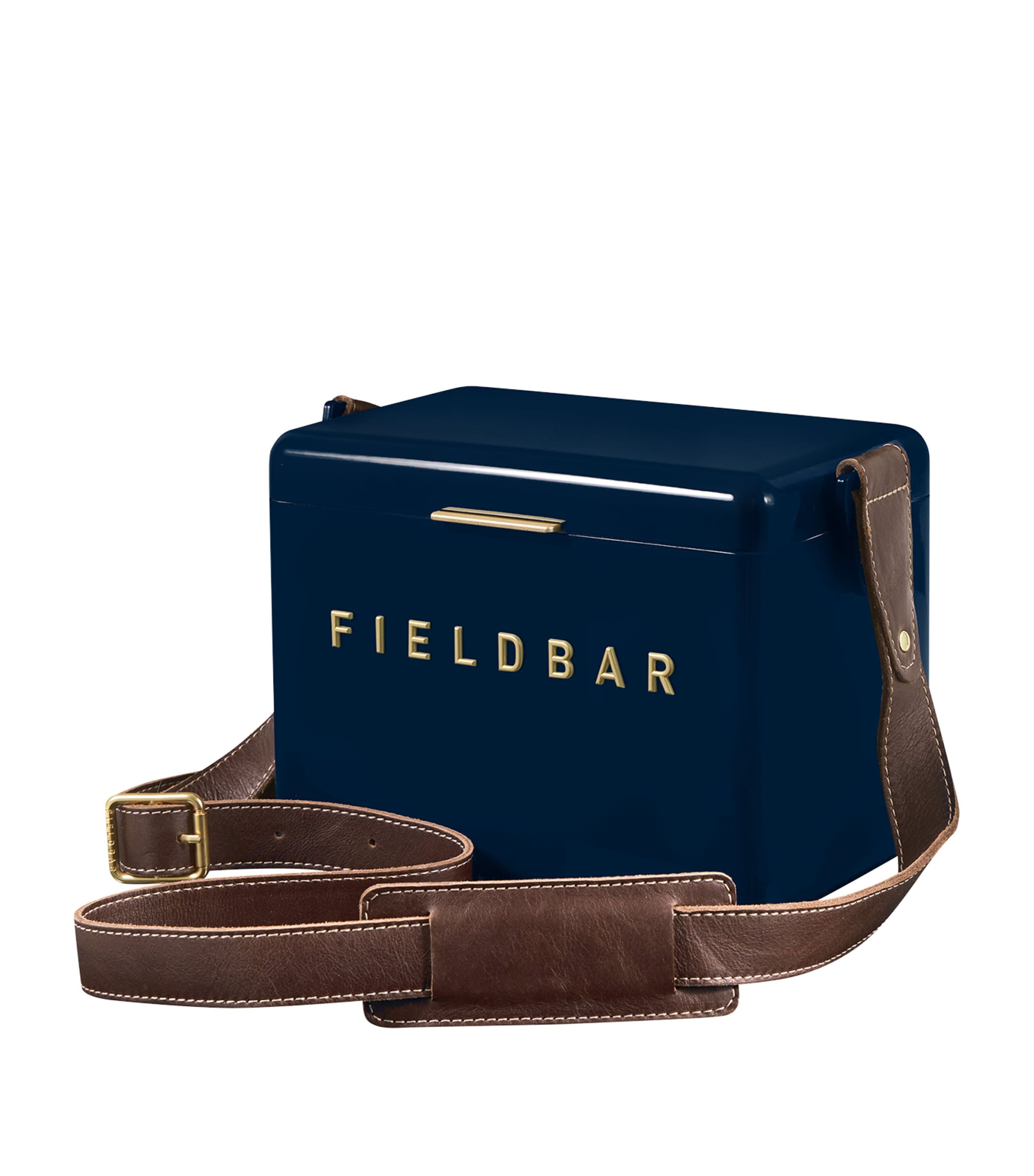 Fieldbar Mini Bar Cooler Box with Leather Sling (4L) Blue
