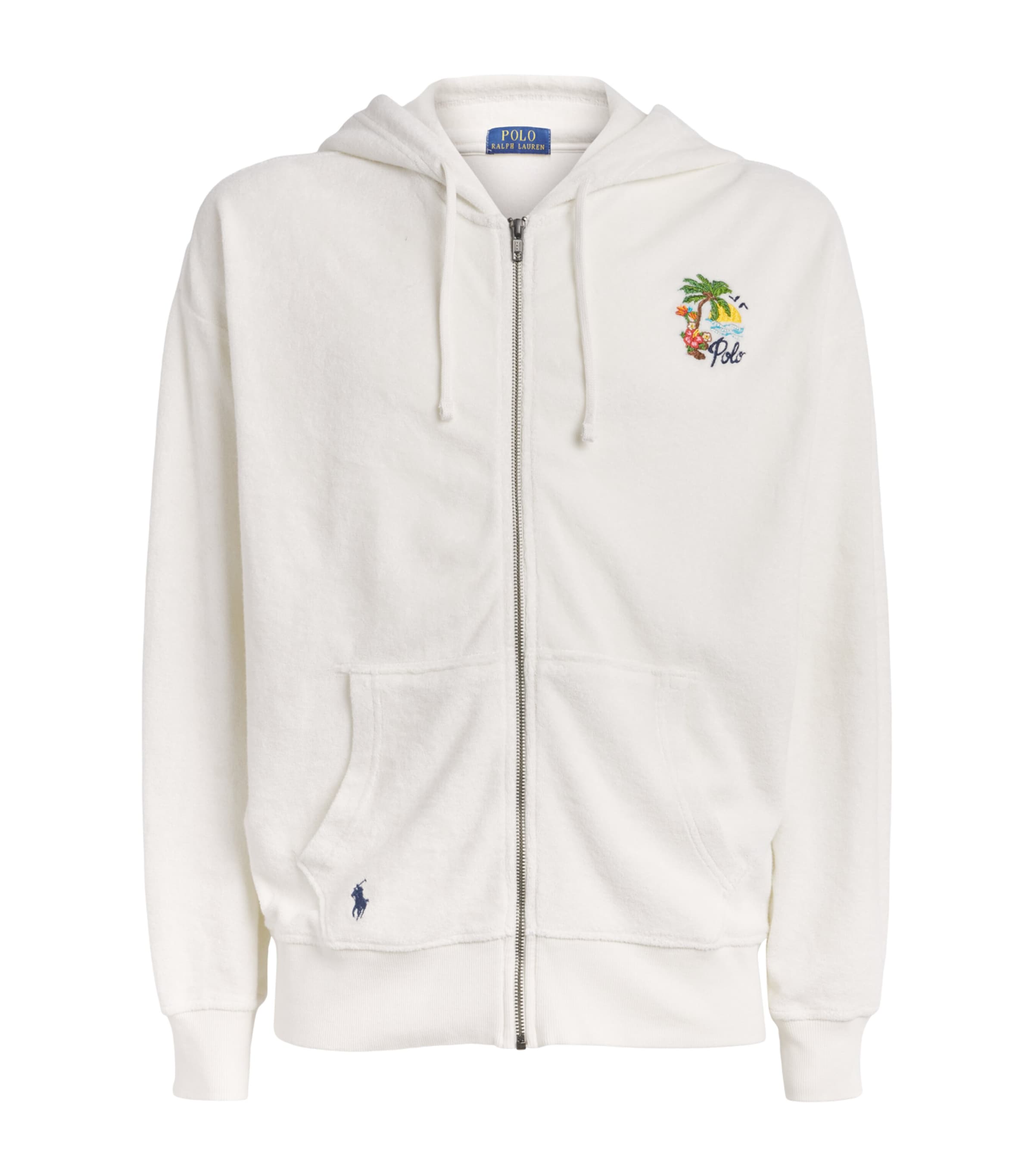 Polo Ralph Lauren Mens Cotton-Blend Palm Tree Zip-Up Hoodie Nevis