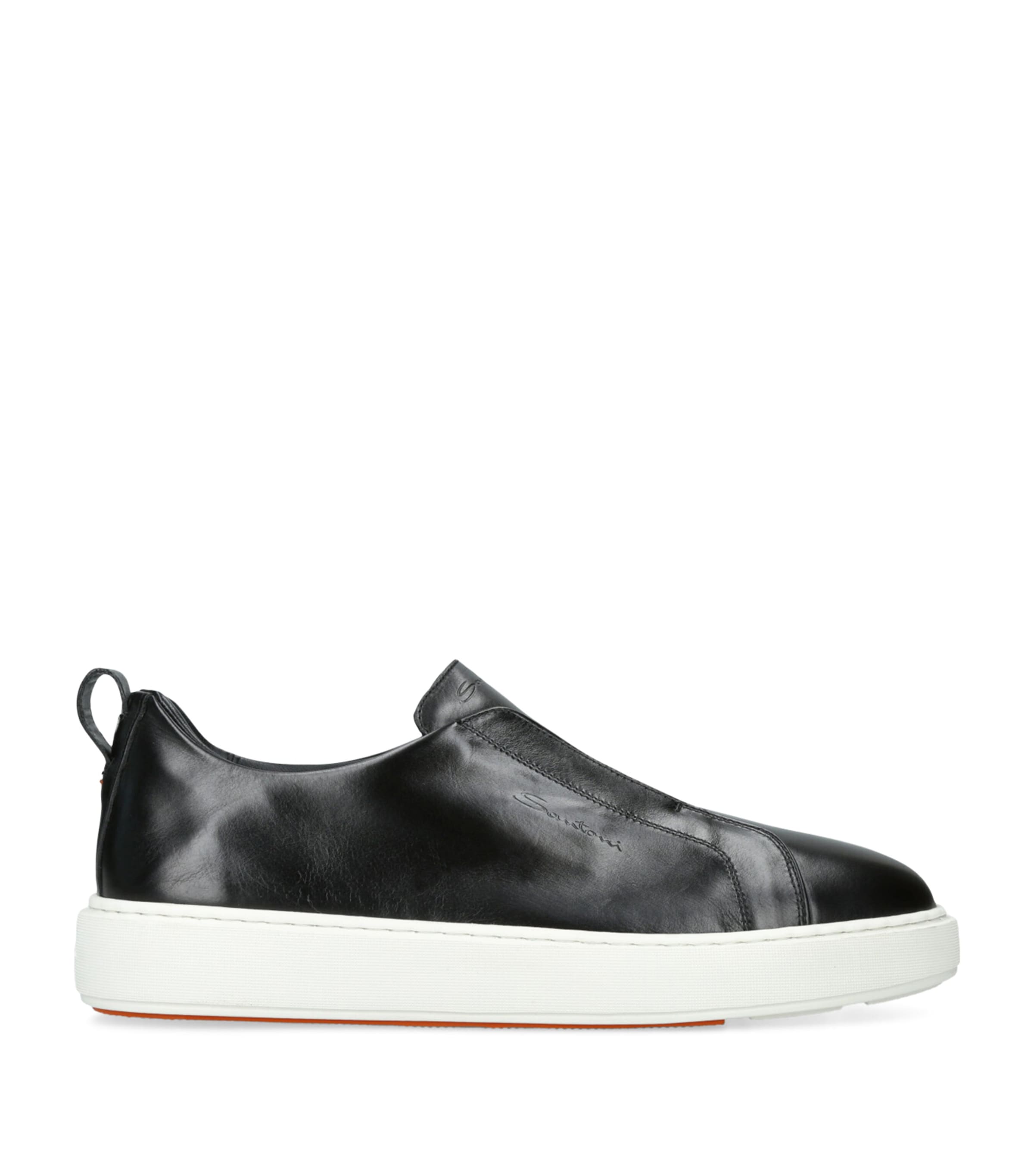 スニーカー Santoni Clean Sneakers In Grainy Leather Santoni Leather Clean Icon Victory Sneakers | Harrods US