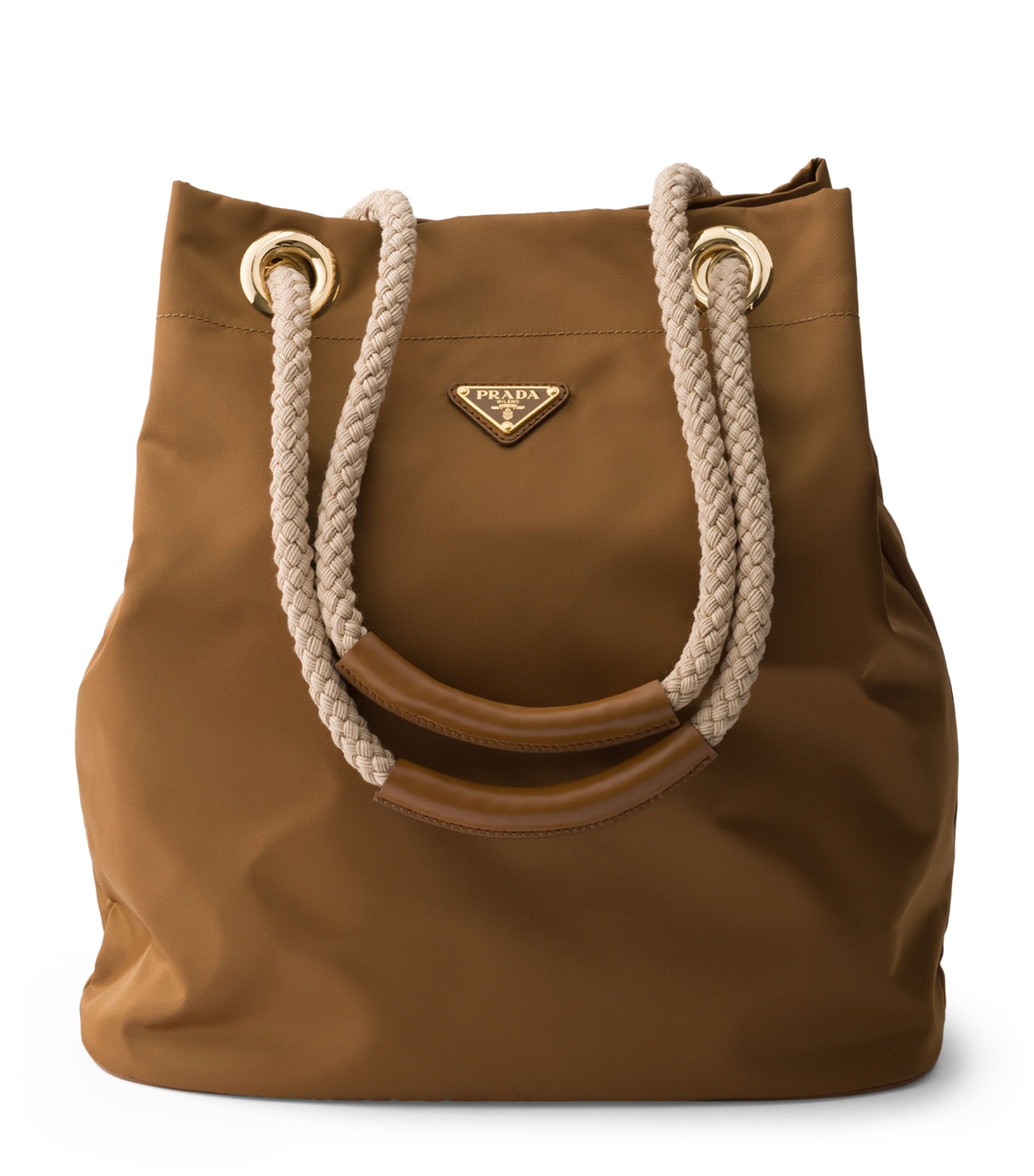 Prada Large Re-Nylon Mariner Bucket Bag Brown
