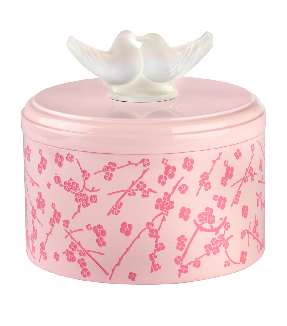 Lalique Medium Rose Nebula Fleurs de Cerisier Box Incolore