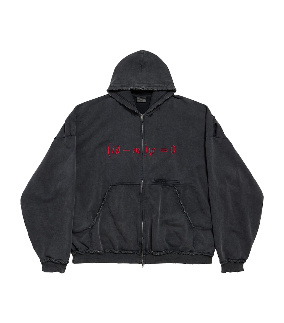 Balenciaga Mens Cotton Dirac Formula Zip-Up Hoodie