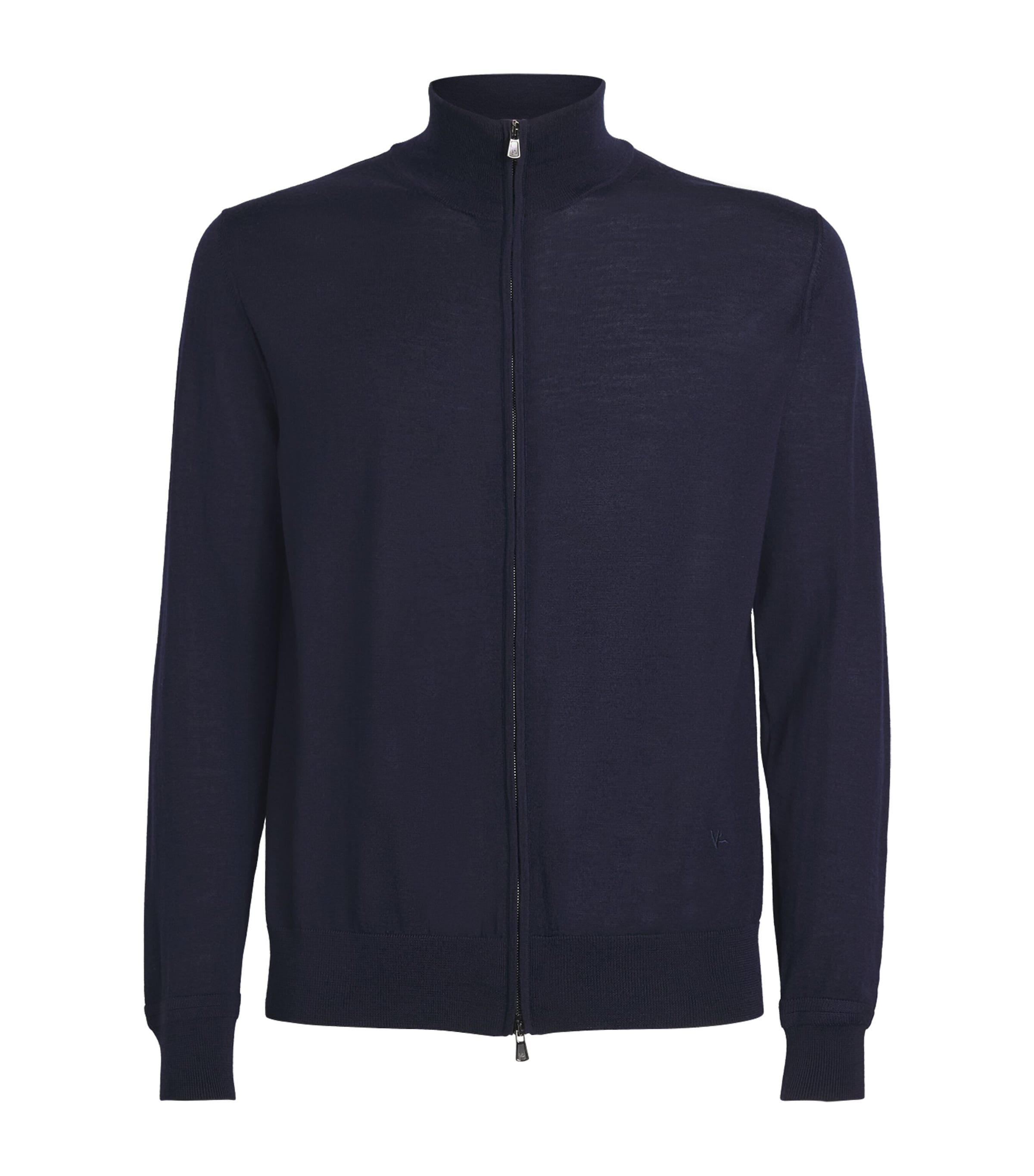 Isaia Mens Wool Zip-Up Cardigan