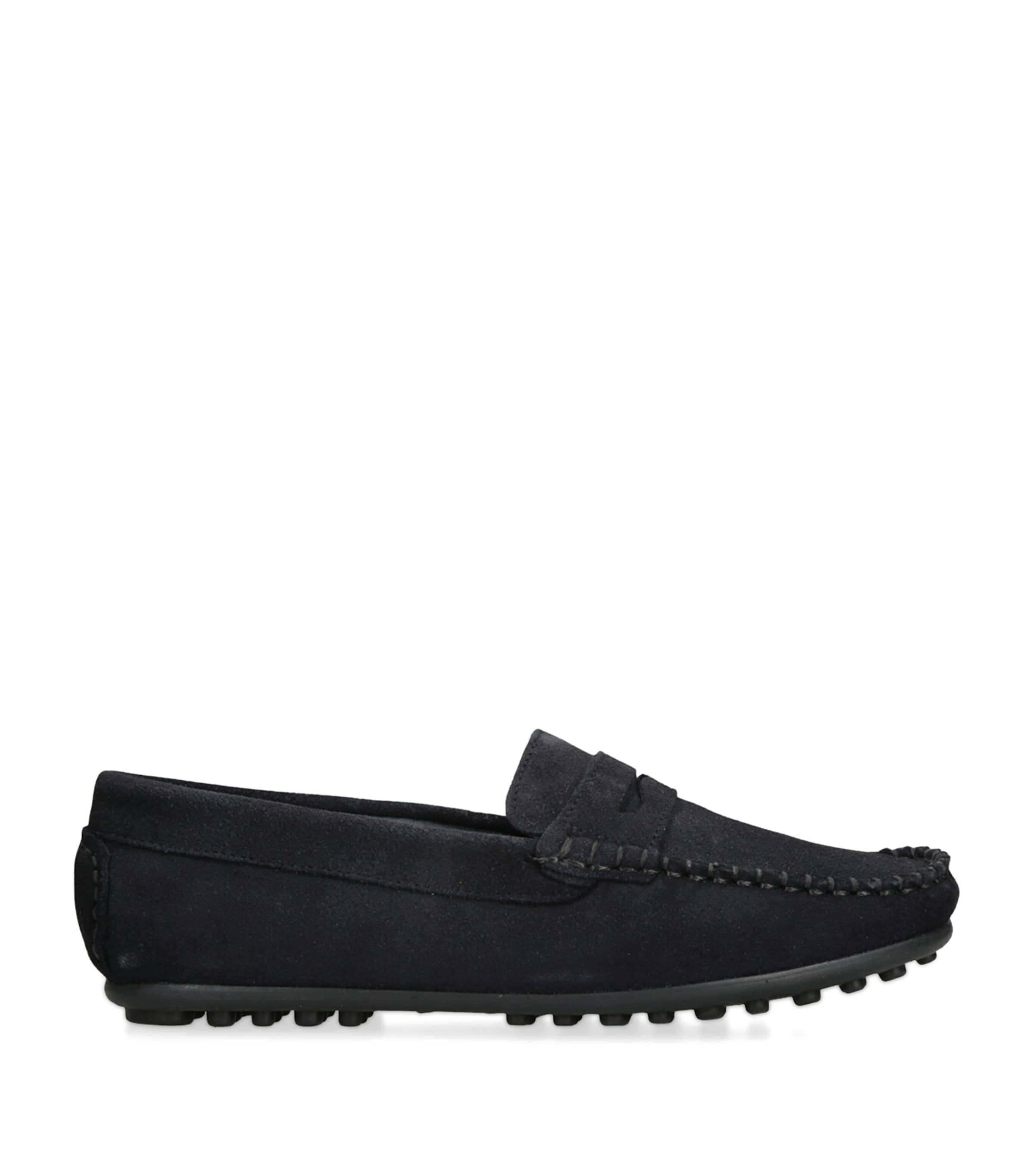 papouelli Suede Felix Loafers Navy