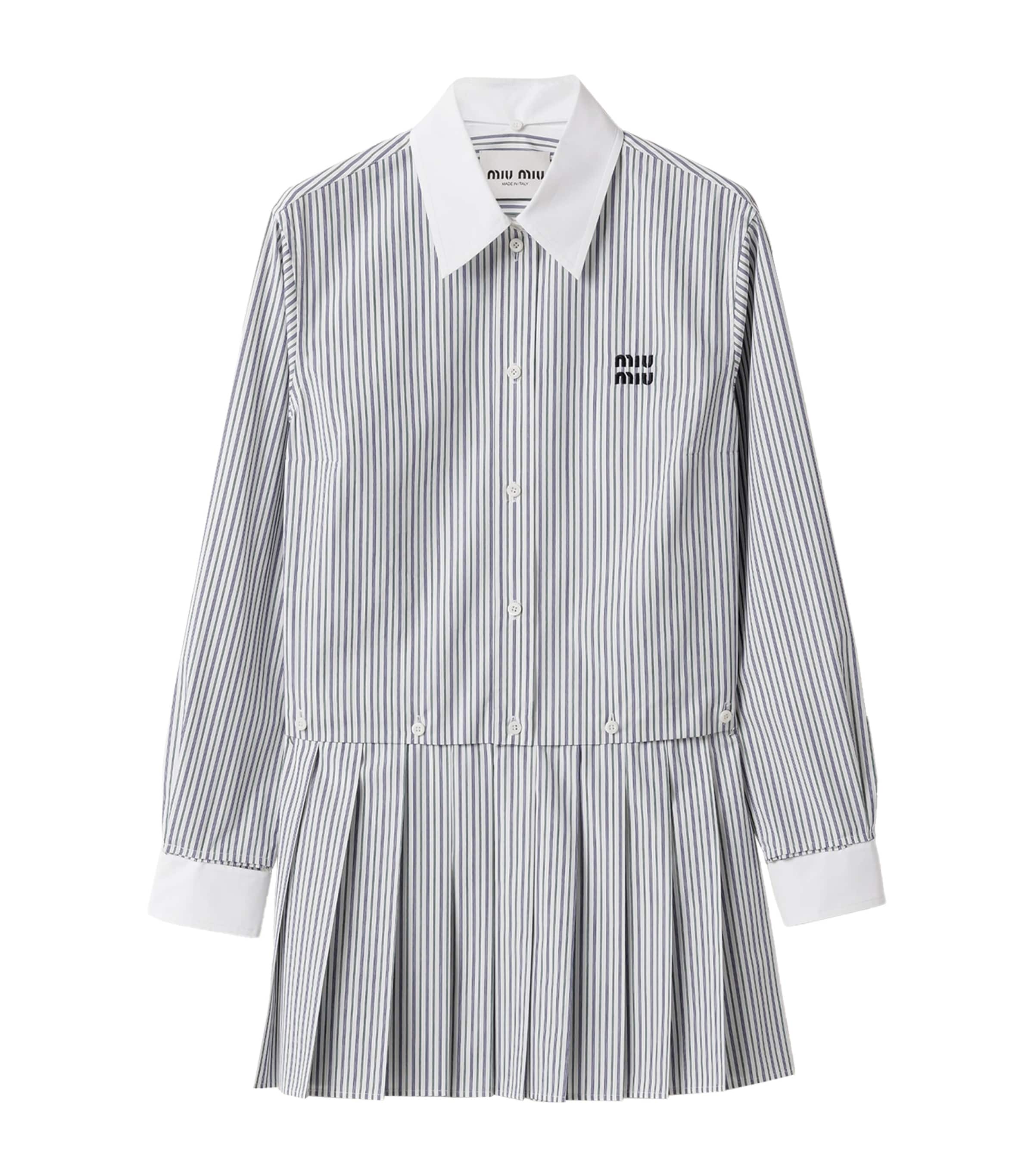 Cotton Poplin Stripe Mini Dress