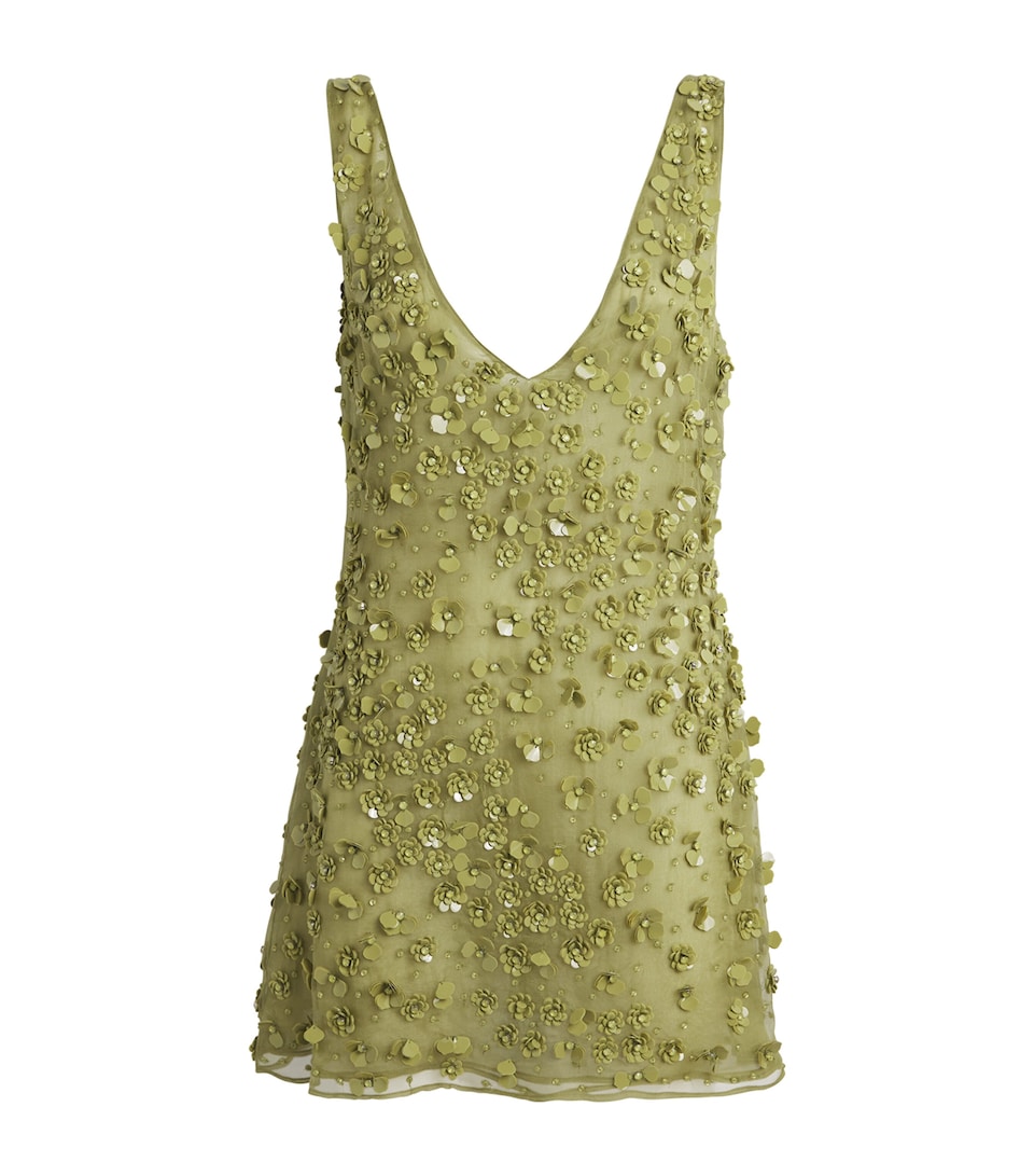 Silk Embellished Sapphira Mini Dress