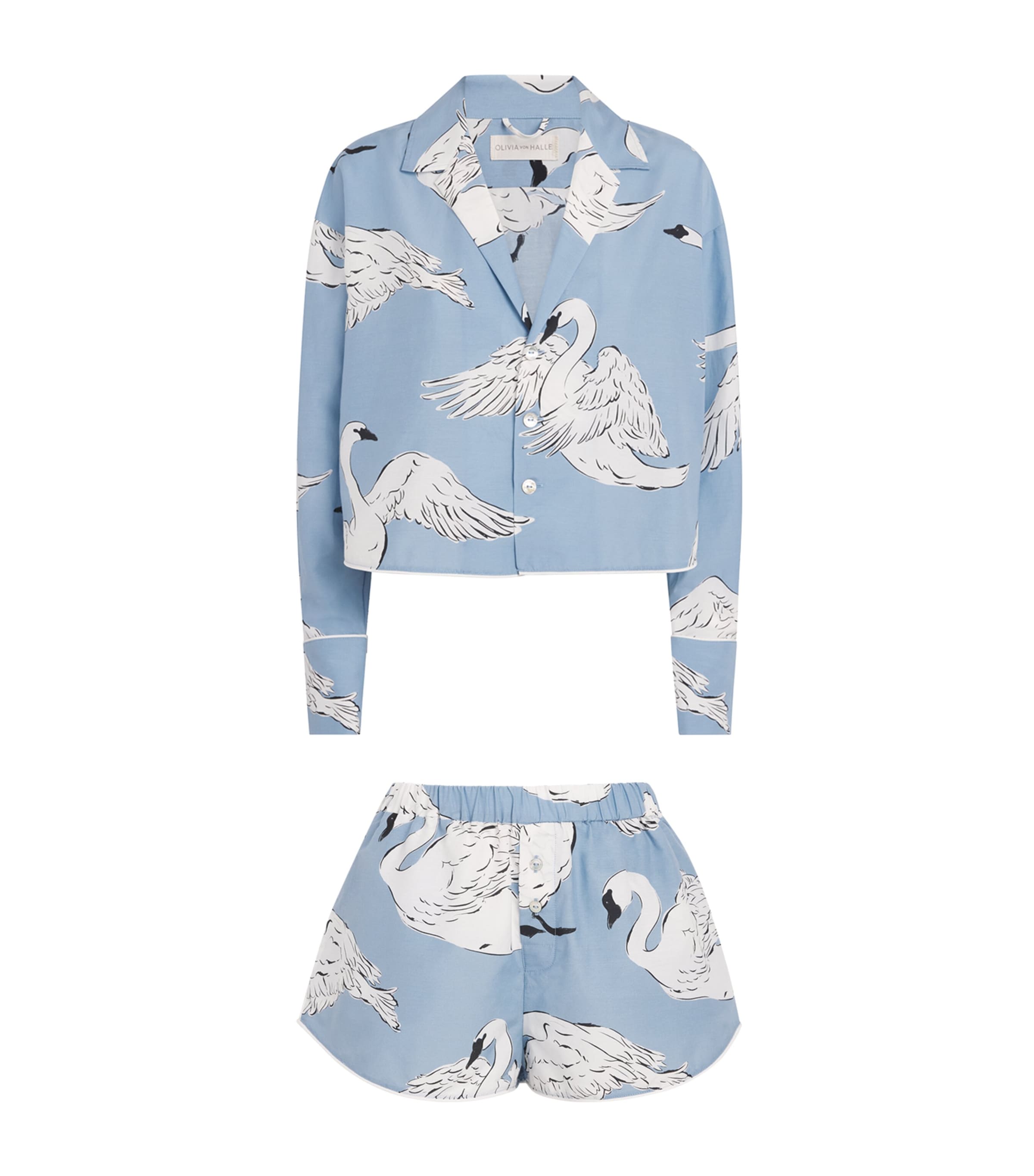 Olivia von Halle Womens Cotton-Silk Lucia Laia Short Pyjama Set Laia