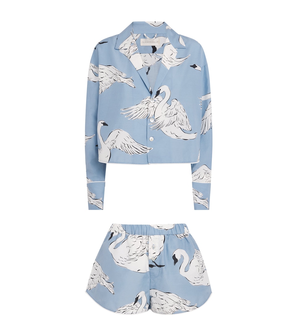 Olivia von Halle Womens Cotton-Silk Lucia Laia Short Pyjama Set Laia