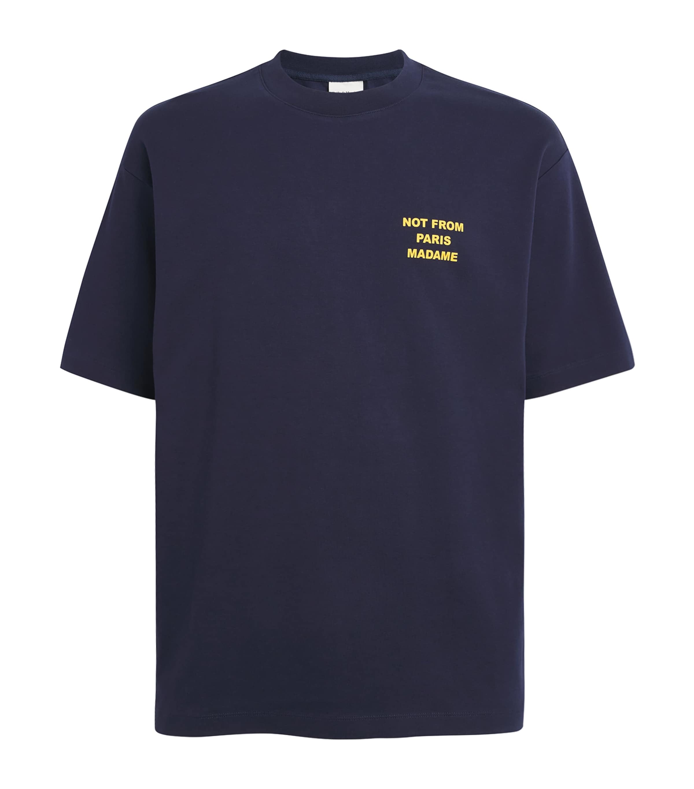Drôle De Monsieur Mens Cotton Slogan T-Shirt Navy