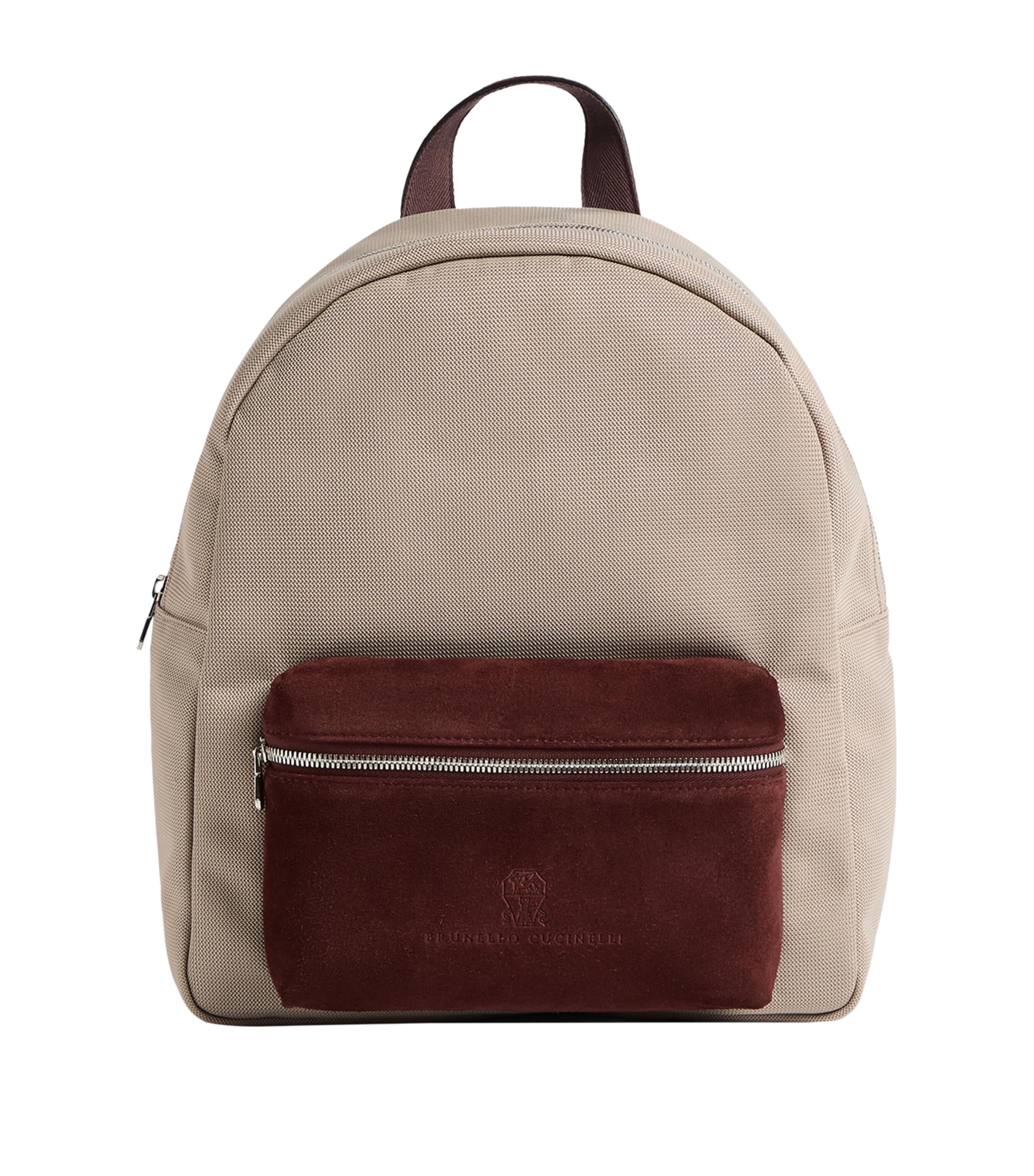 Brunello Cucinelli Kids Techno Cotton-Suede Backpack