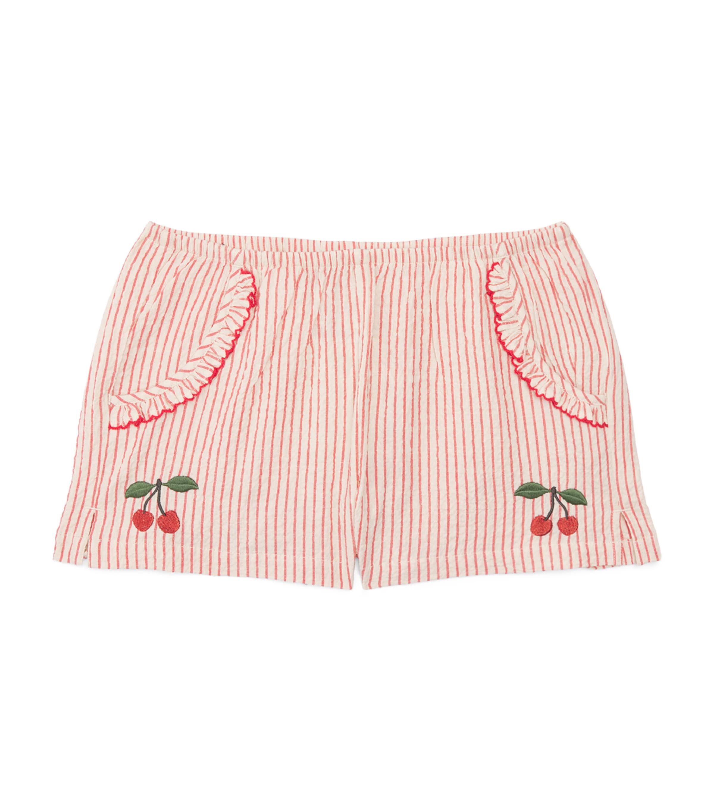 KONGES SLOJD Seersucker Stripe Ellie Shorts (18 Months - 10 Years) Amour