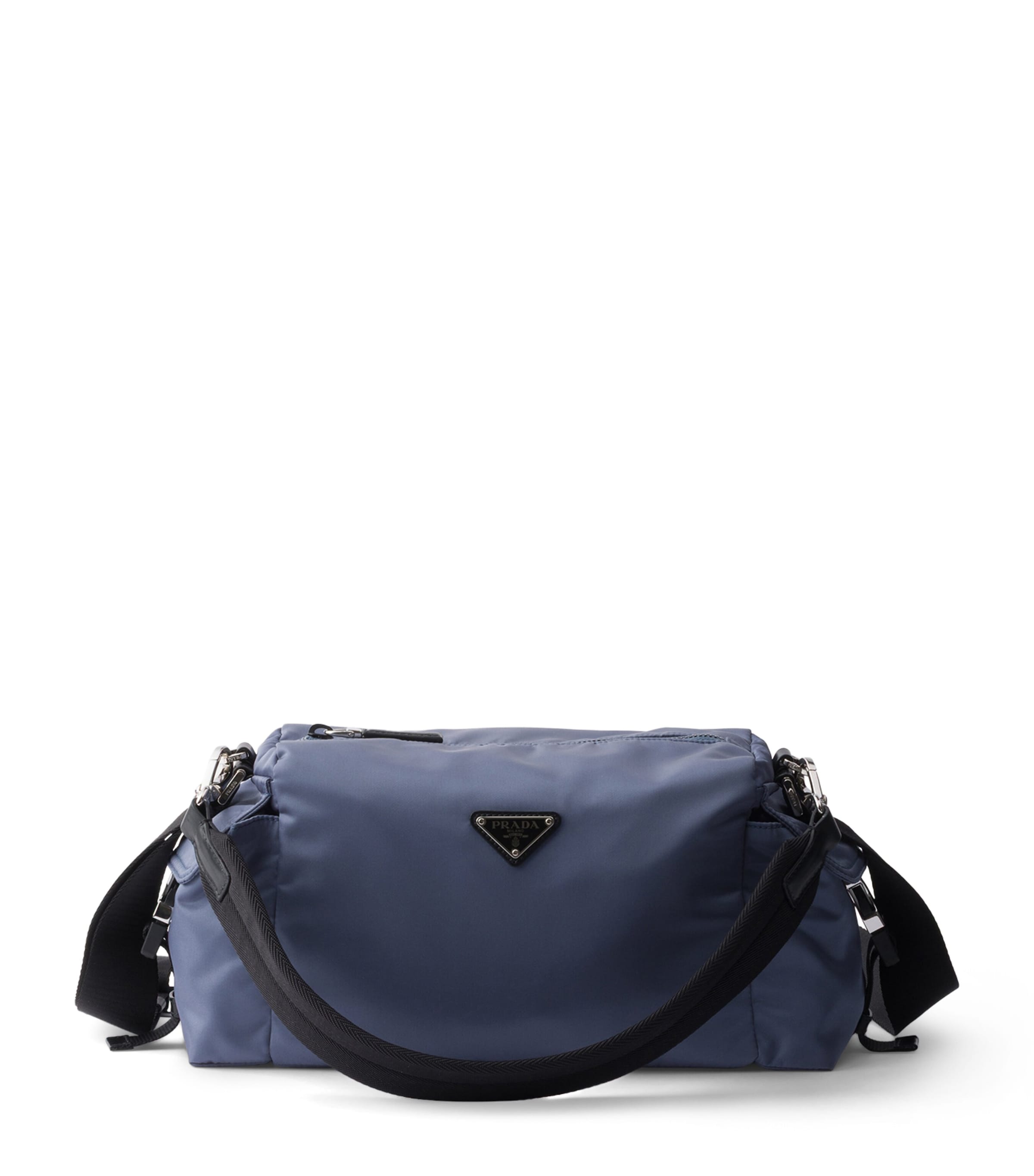 Prada Re-Nylon-Leather Explore Messenger Bag Blue