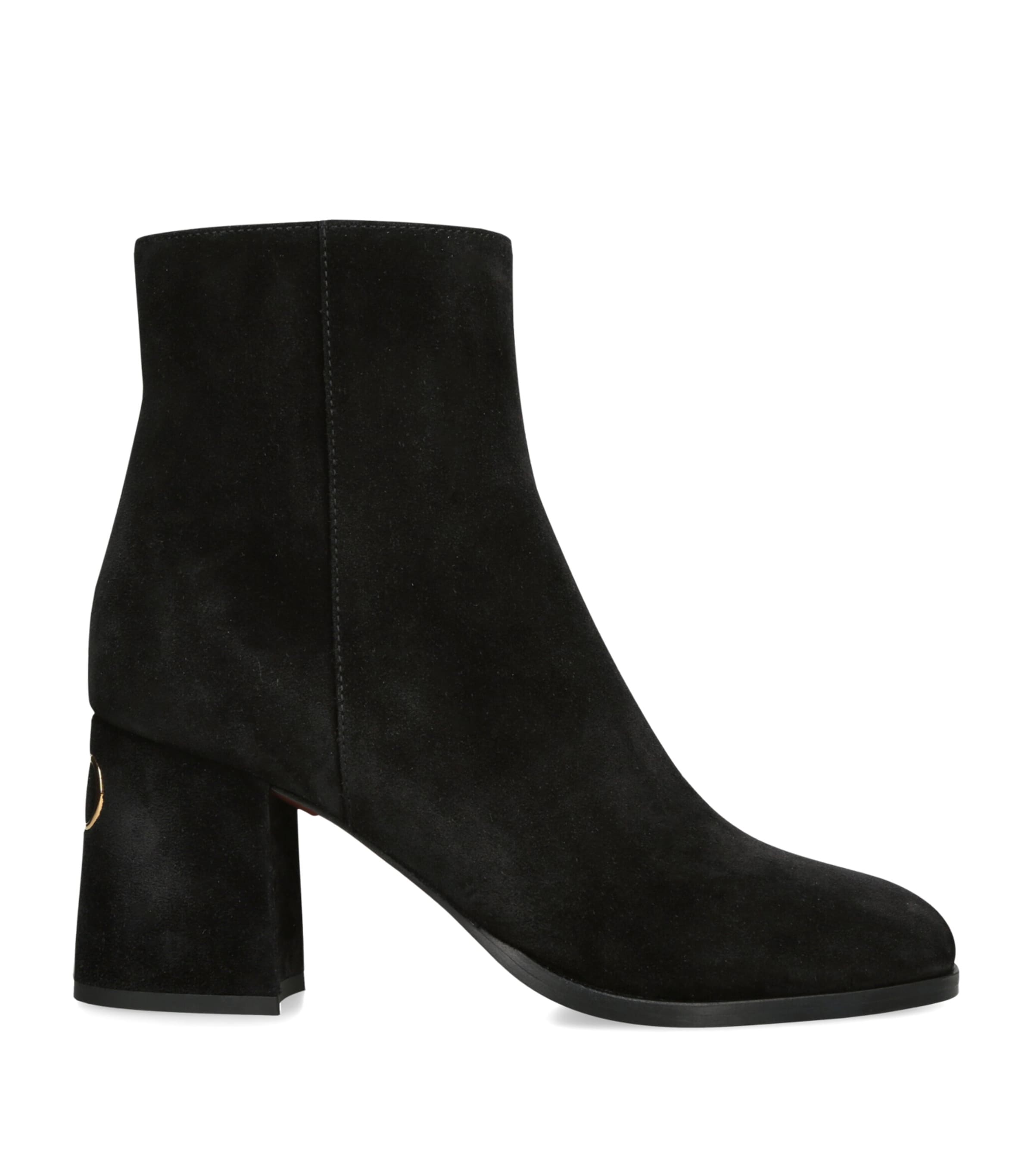 Valentino Garavani Suede Fawcette Ankle Boots 75 Black