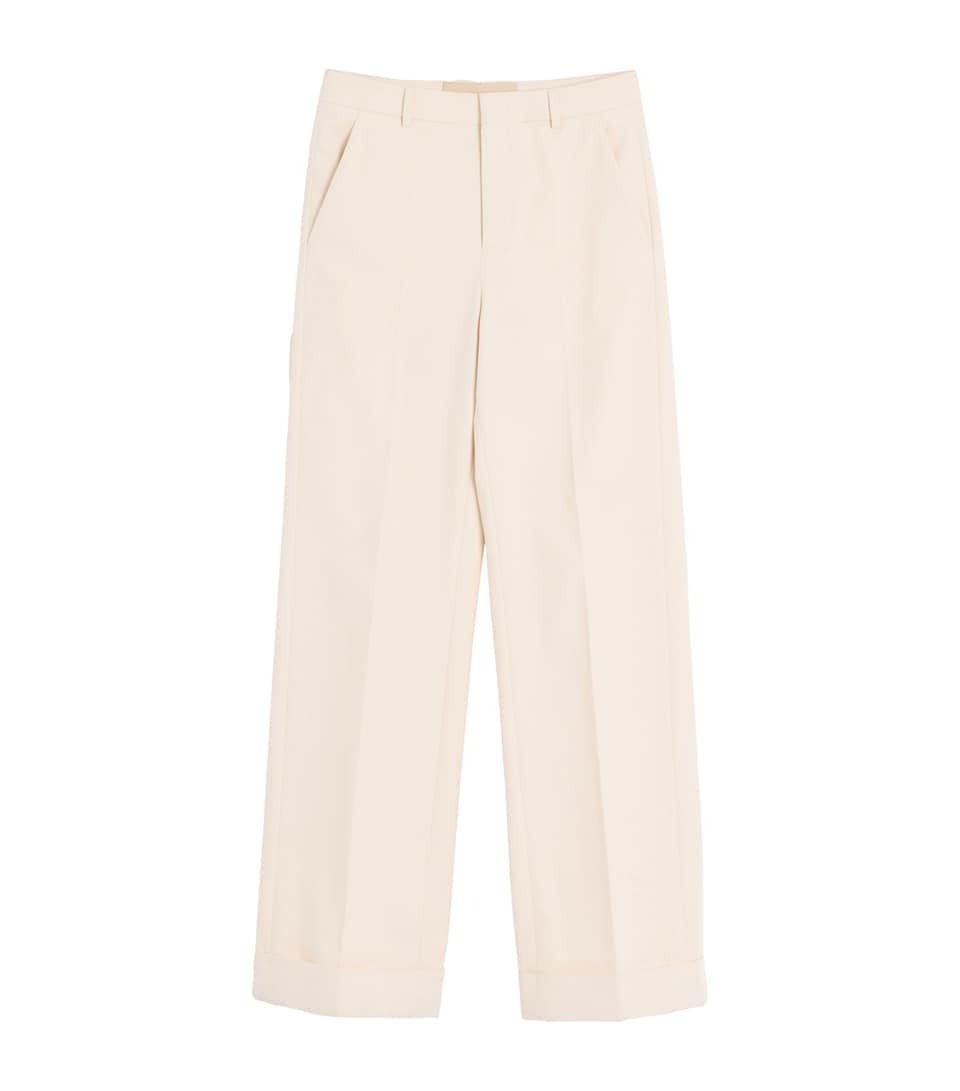 Cotton Straight-Leg Trousers