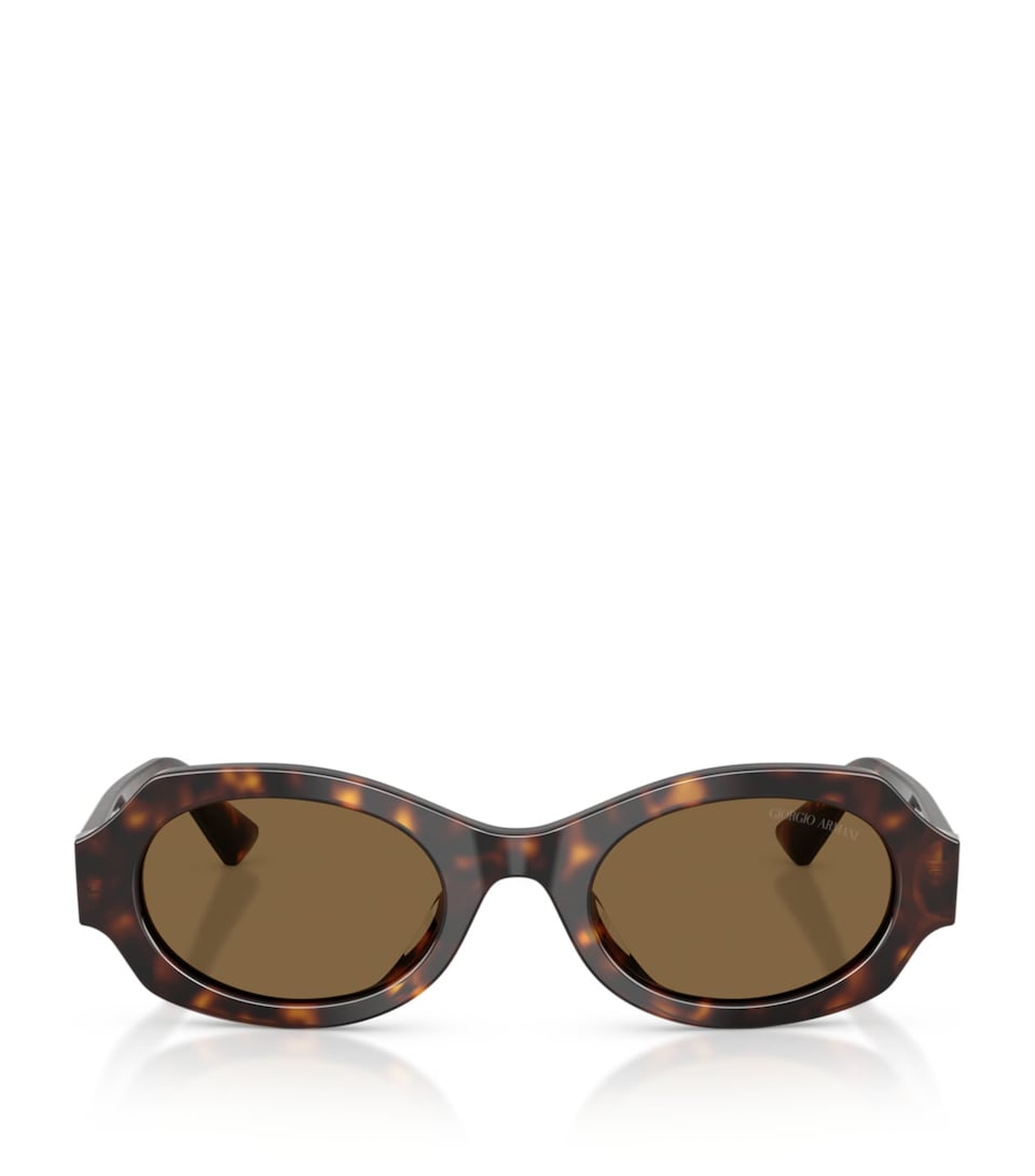 Giorgio Armani Tortoiseshell Oval Sunglasses Brown