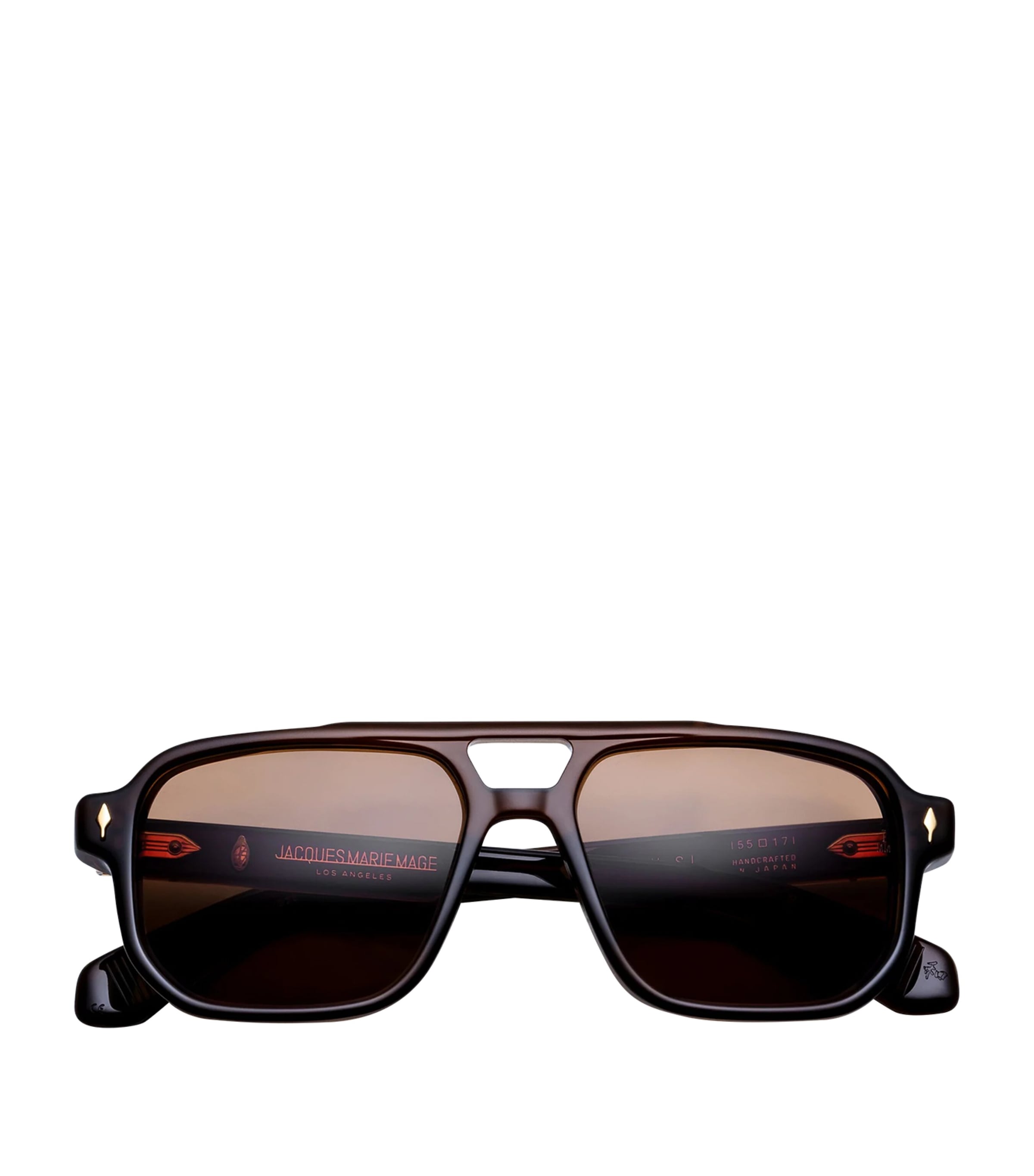 Jacques Marie Mage Evans Aviator Sunglasses Café