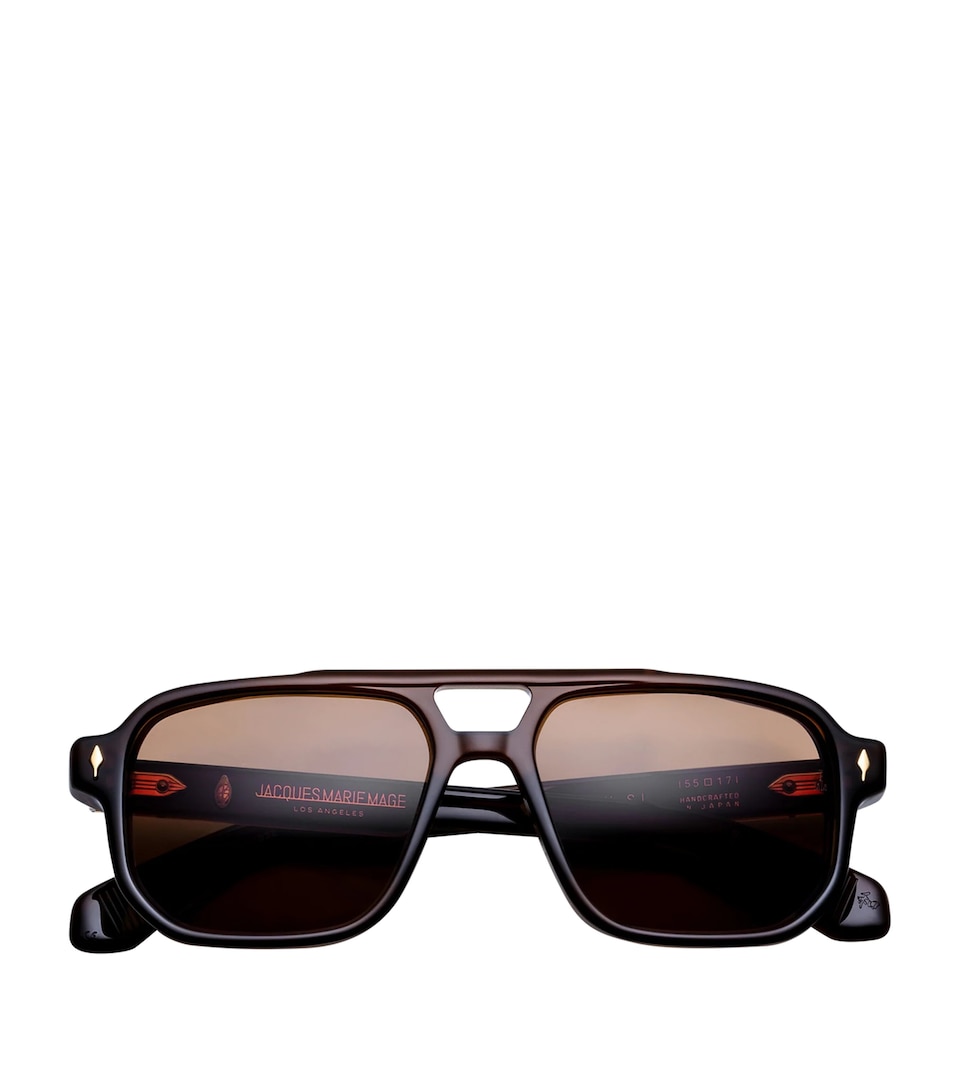 Jacques Marie Mage Evans Aviator Sunglasses Café