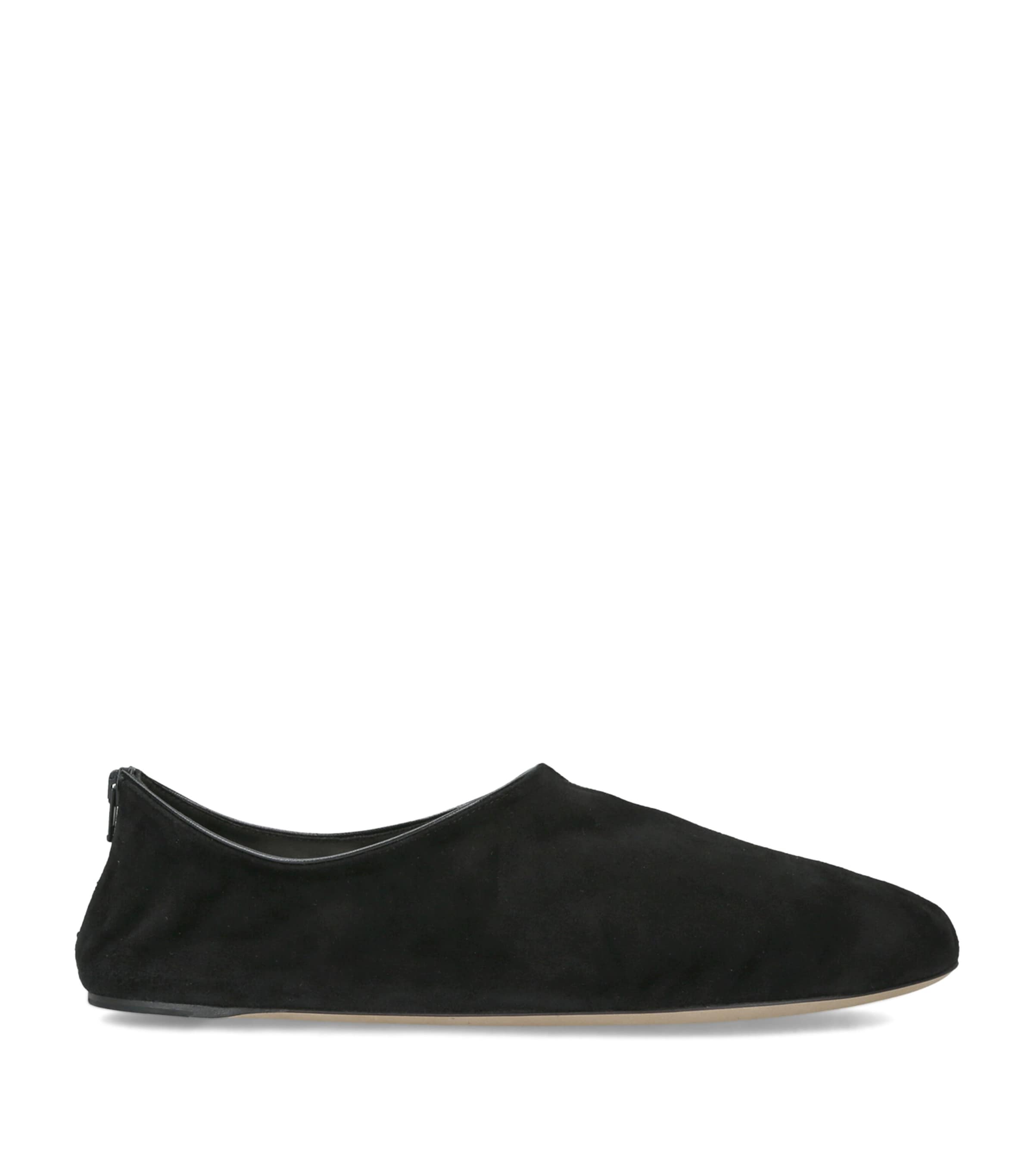 The Row Stellene Suede Slippers Black
