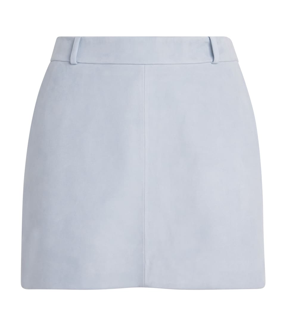 FRAME Womens Suede Mini Skirt Skyb Sky Blue
