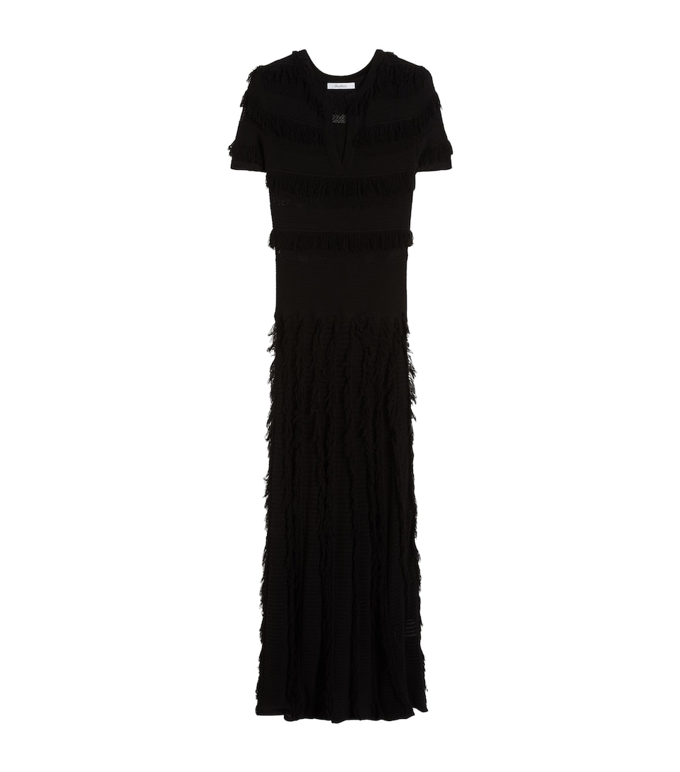 Max Mara Womens Knitted Midi Dress Black