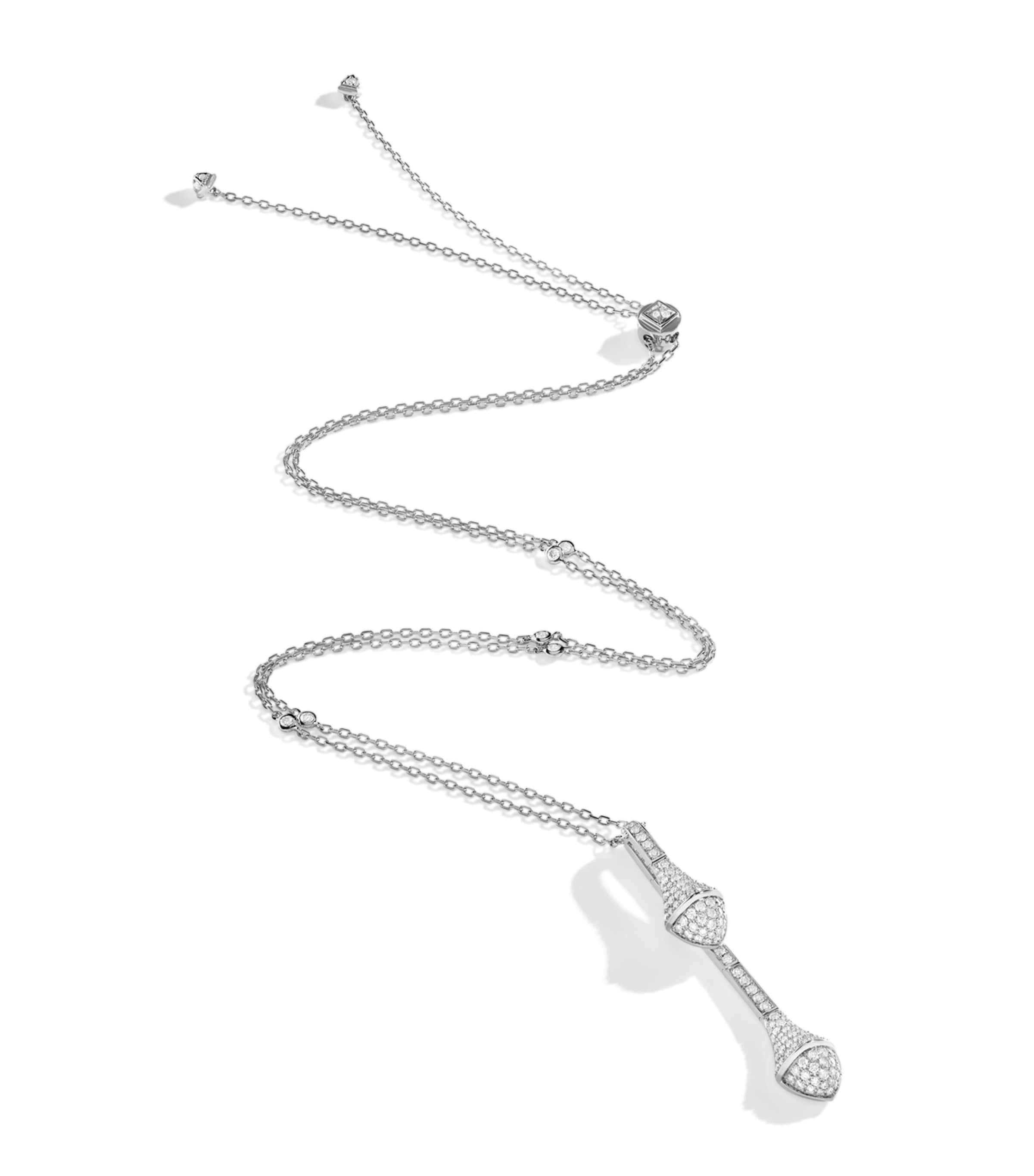 White Gold and Diamond Cleo Pendant Necklace