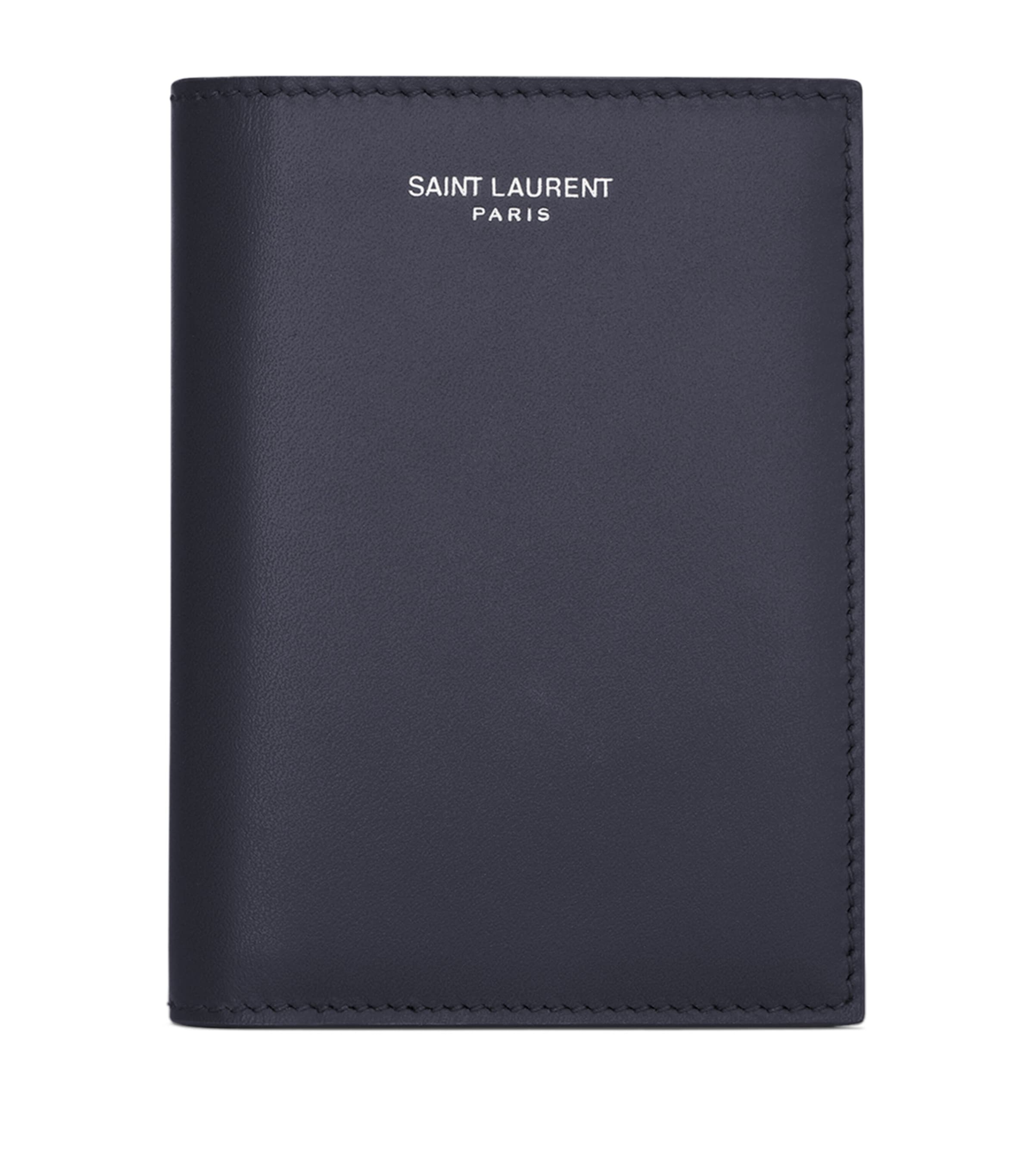 Saint Laurent Leather Monogram Passport Holder | Harrods US