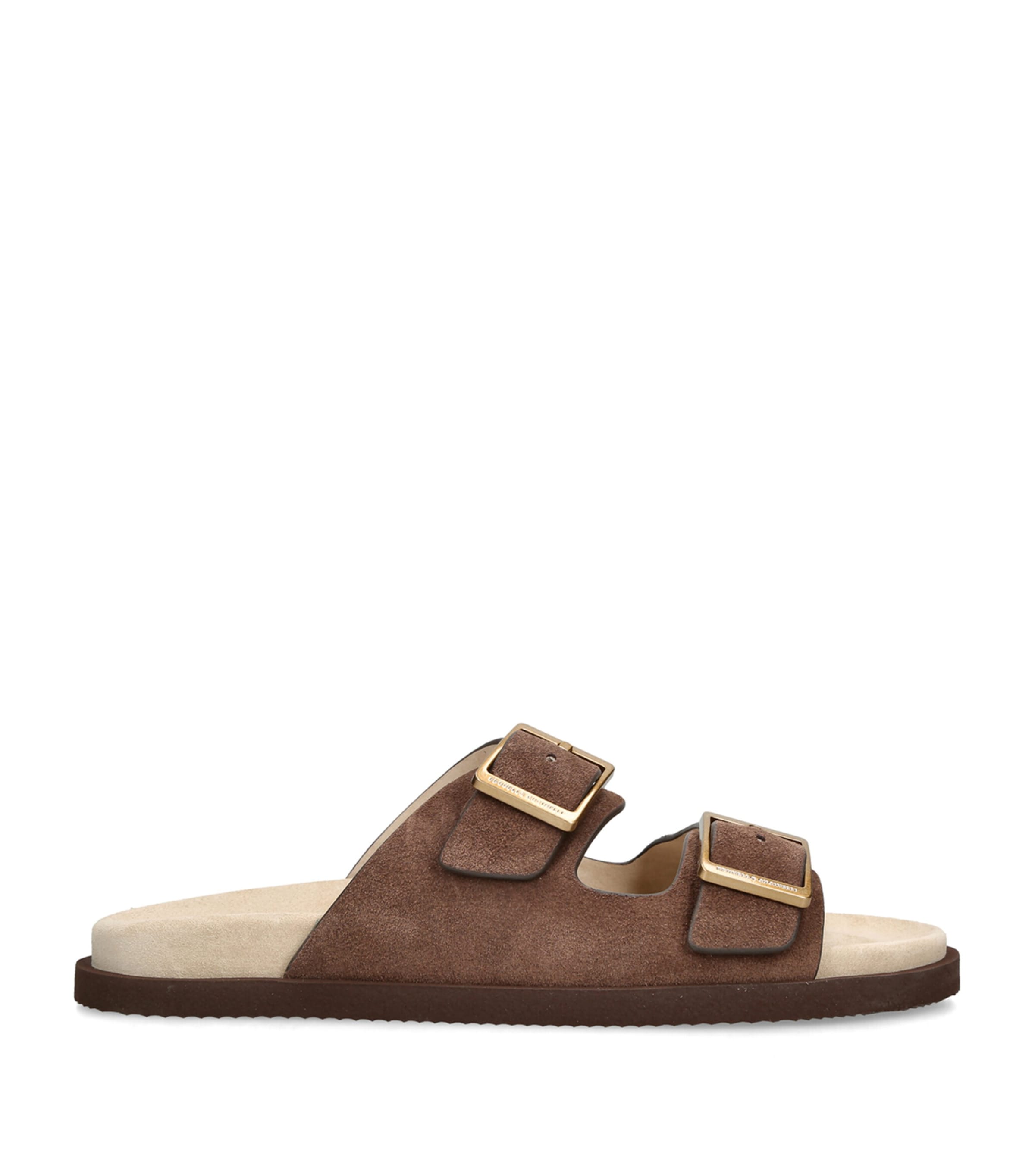 Brunello Cucinelli Suede Buckle-Detail Sandals Dark Brown