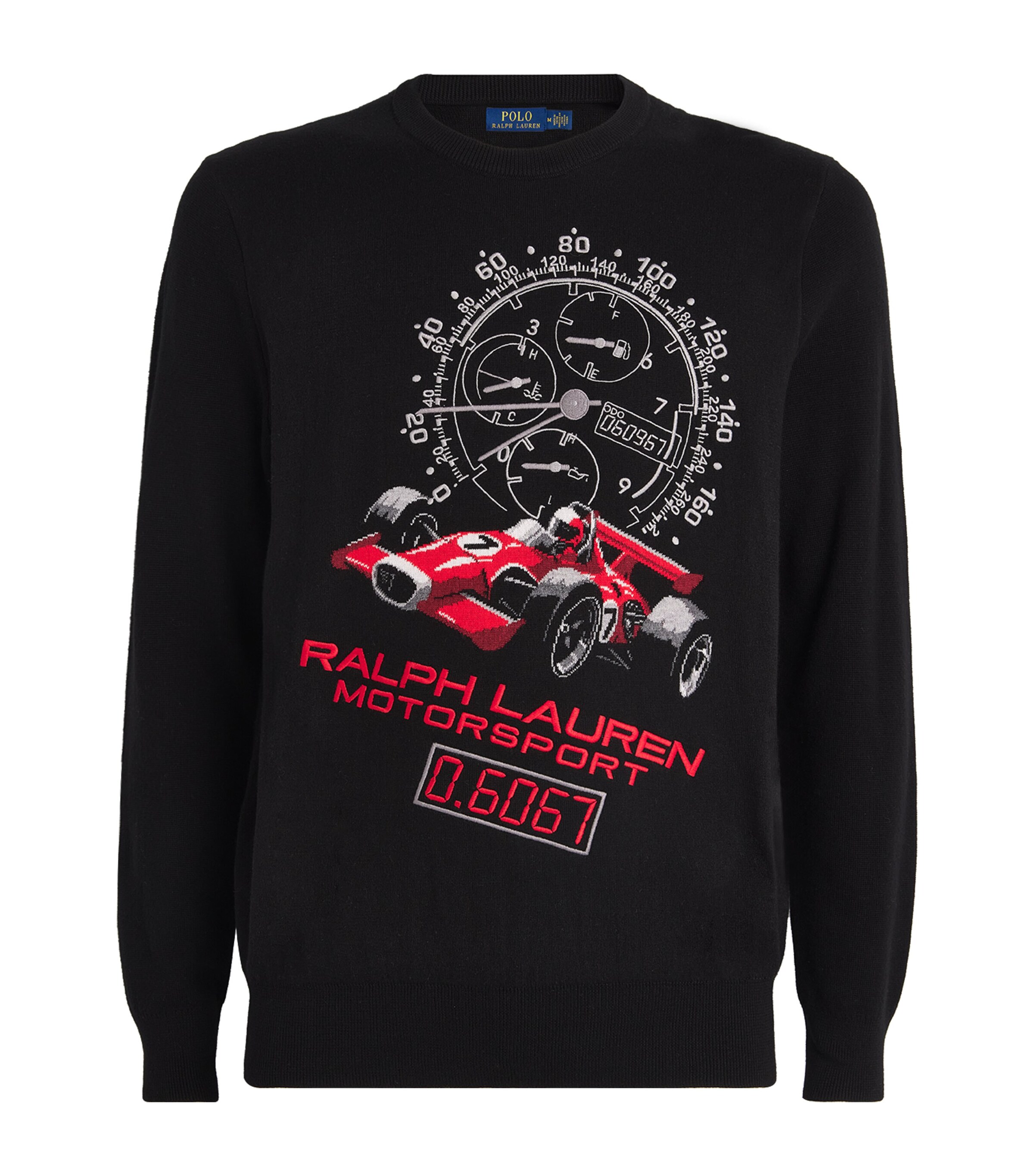 Cotton Racing Intarsia Sweatshirt