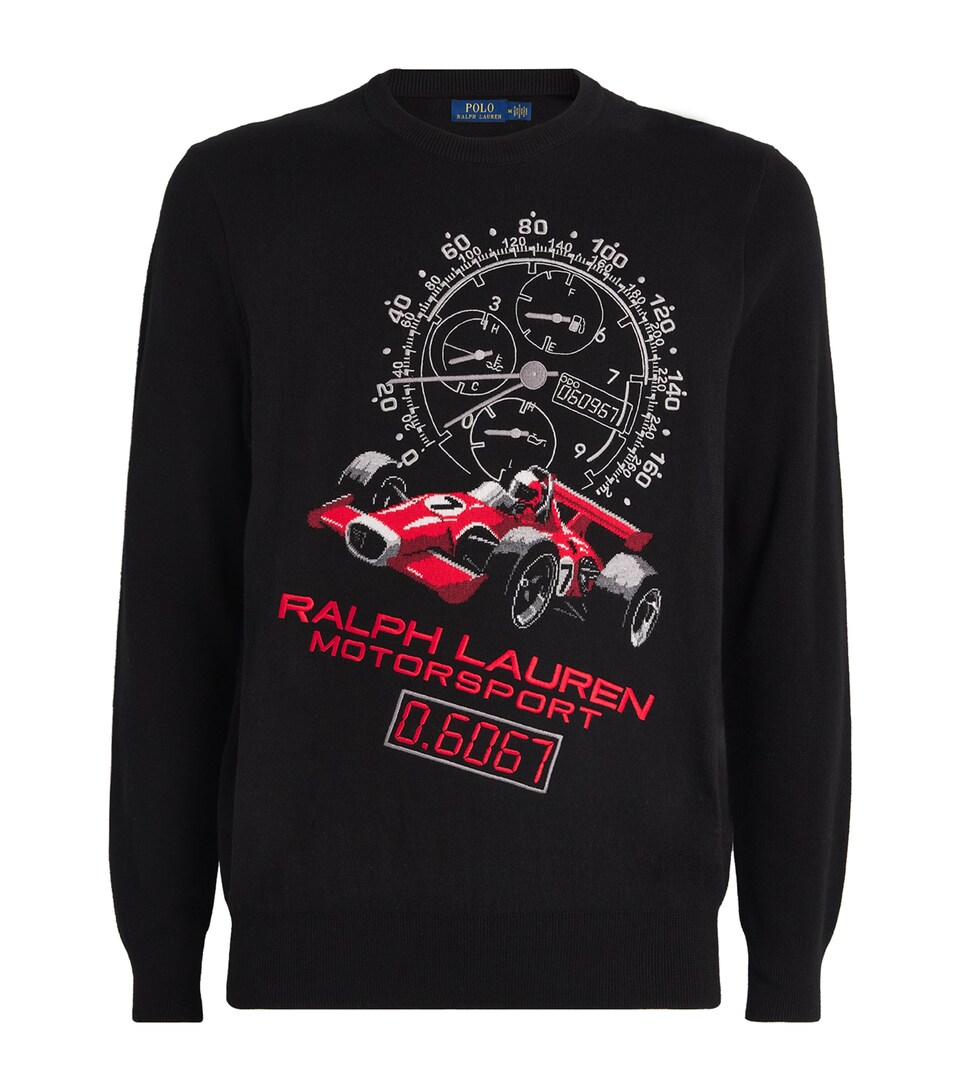 Cotton Racing Intarsia Sweatshirt