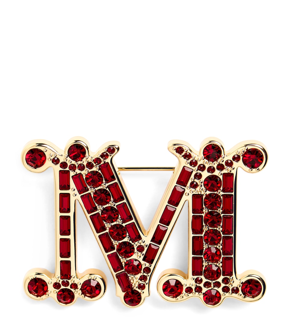 Embellished Monogram Brooch
