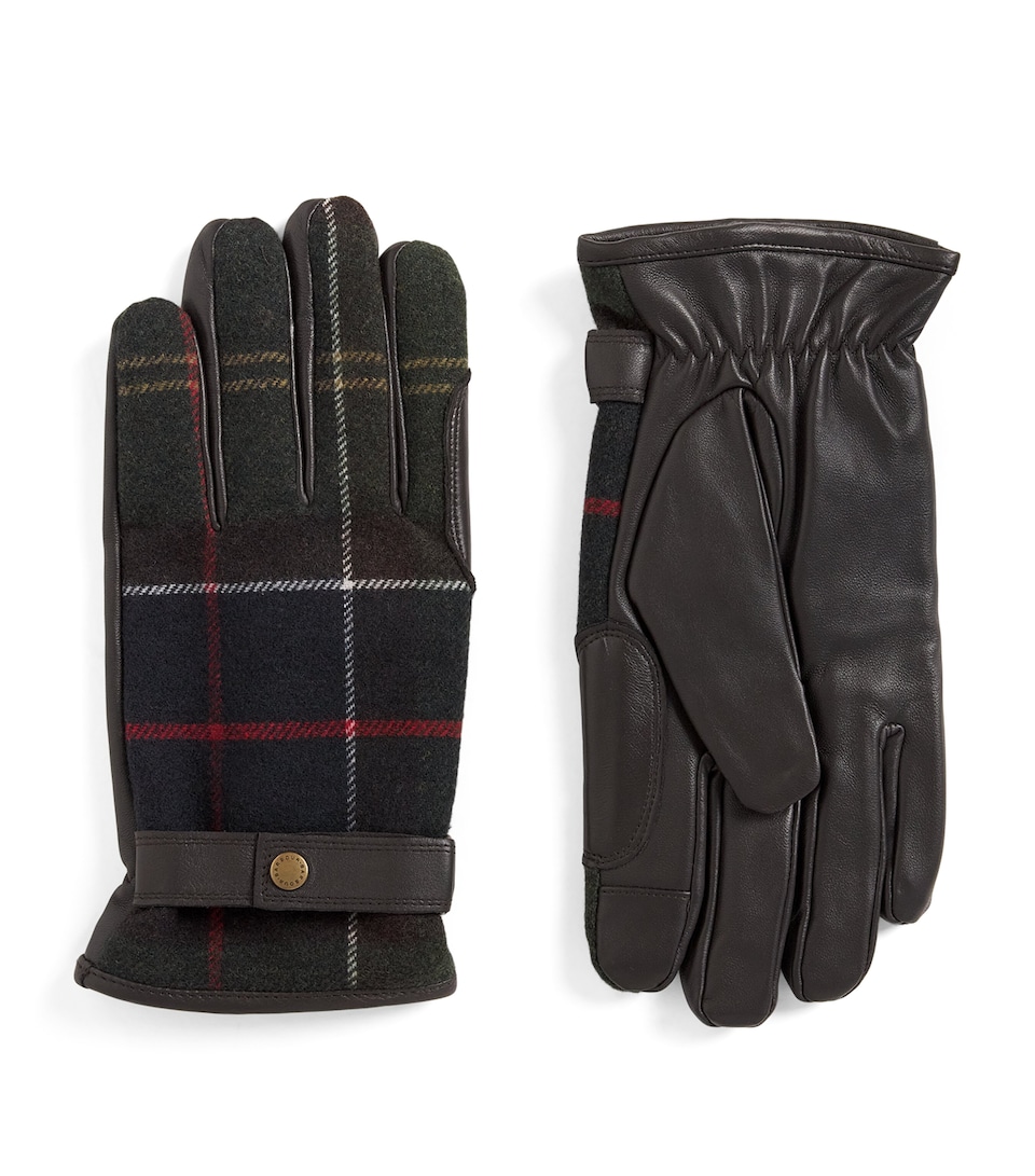 Leather-Wool Newbrough Tartan Gloves