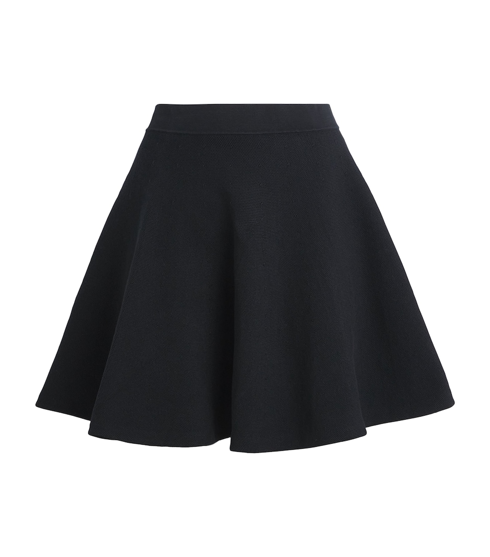 Cotton-Blend Knitted Mini Skirt